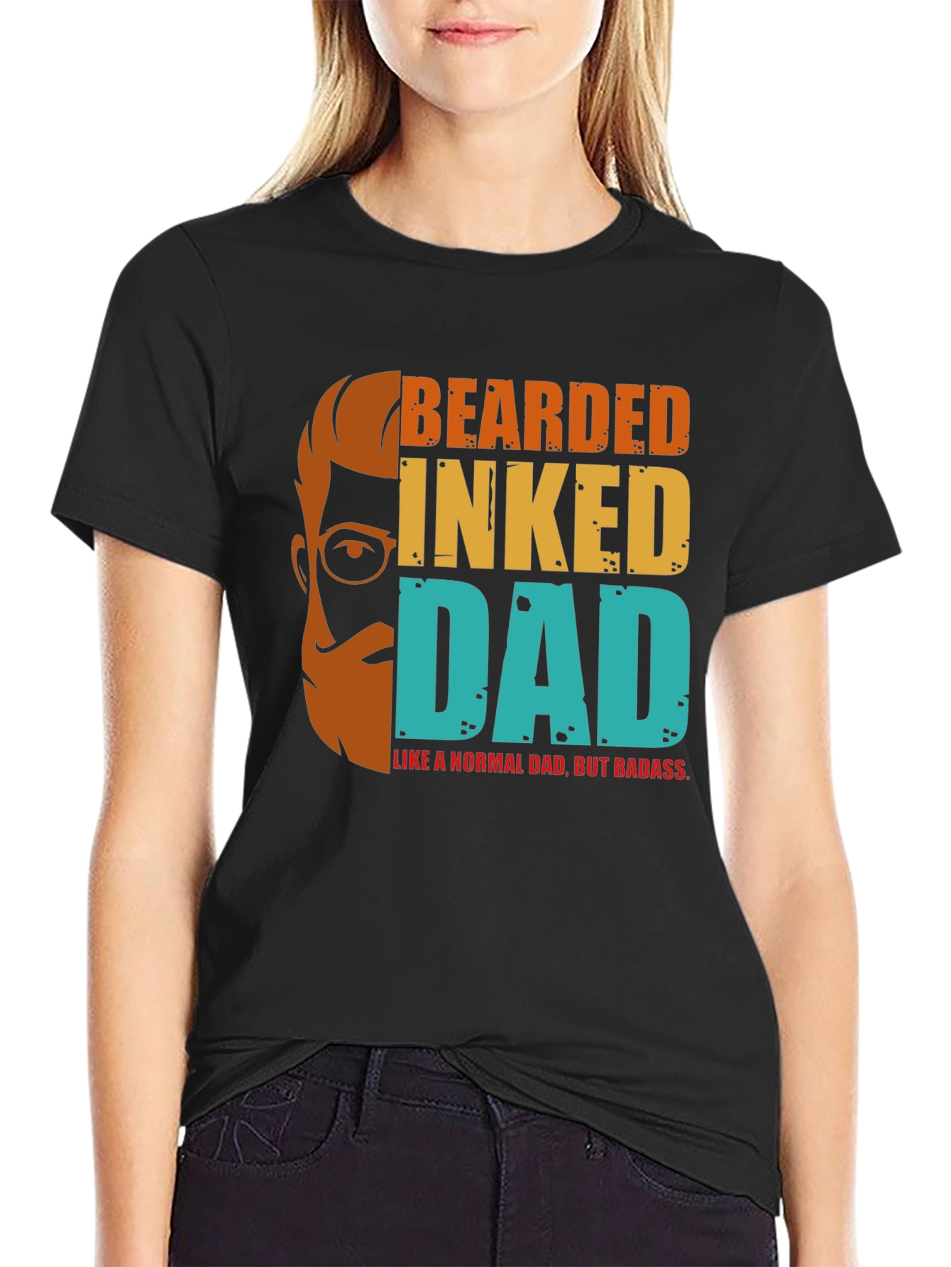 Bearded Inked Dad T-Shirt - Badass Fathers Day Tee