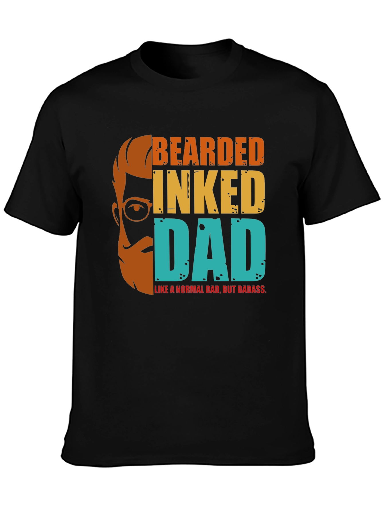 Bearded Inked Dad T-Shirt - Badass Fathers Day Tee