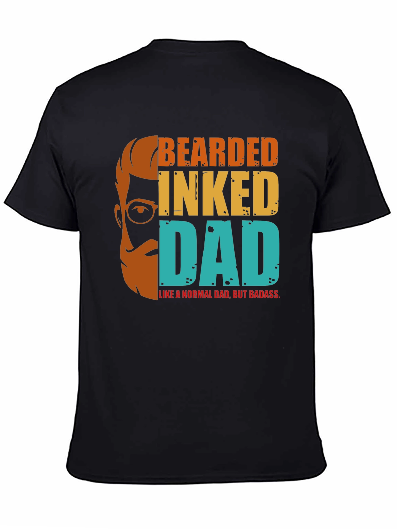 Bearded Inked Dad T-Shirt - Badass Fathers Day Tee