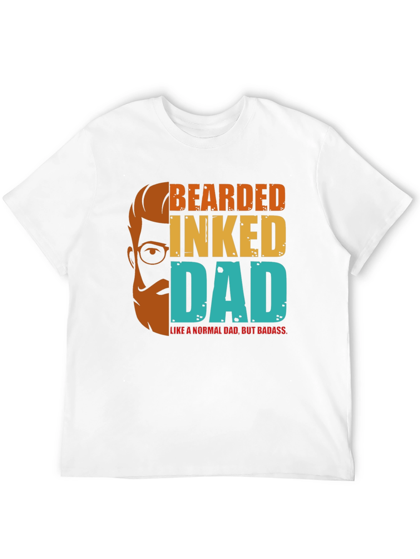 Bearded Inked Dad T-Shirt - Badass Fathers Day Tee