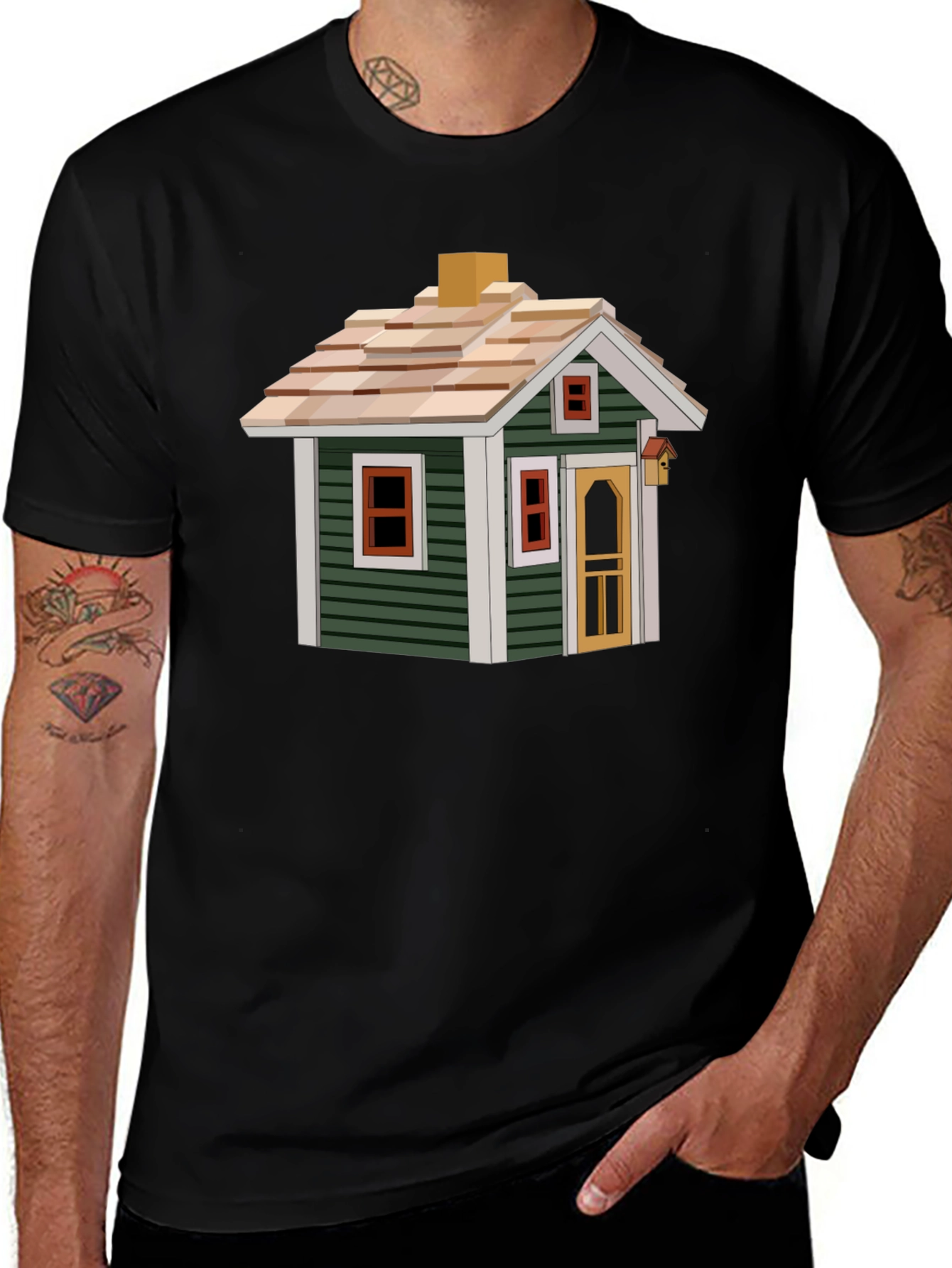 Cute House Graphic T-Shirt