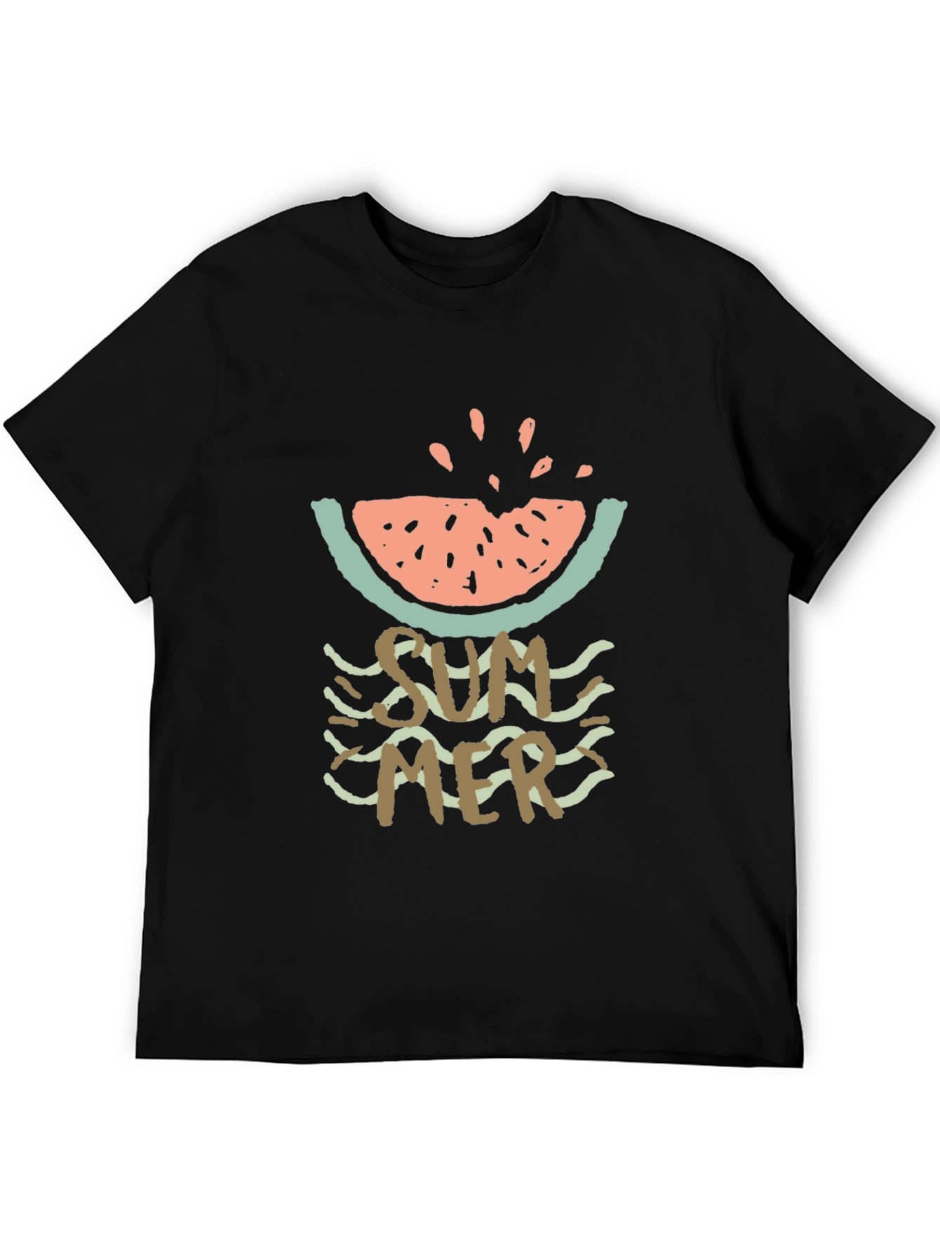 Summer Watermelon Graphic Tee - Casual Mens T-Shirt