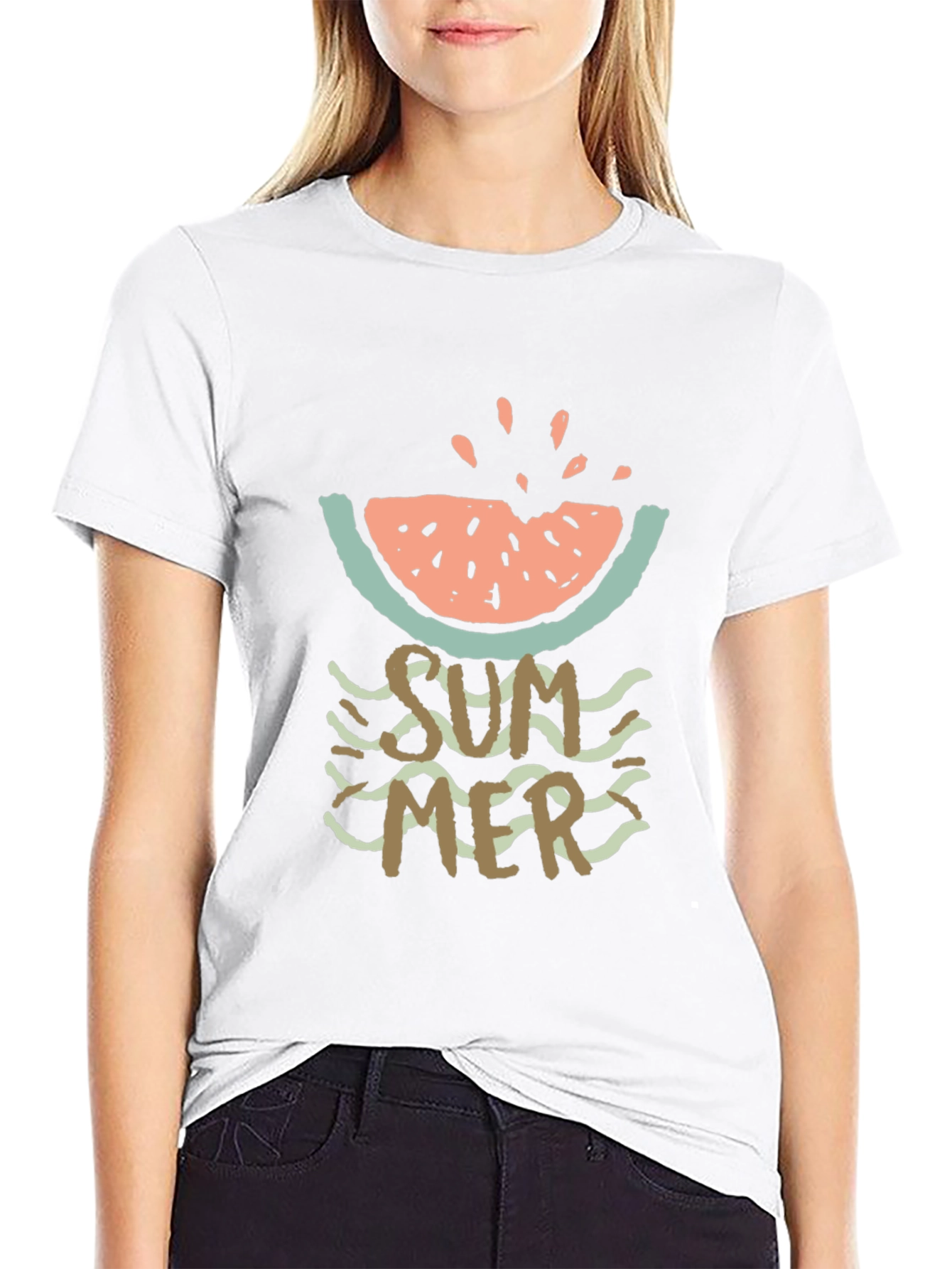 Summer Watermelon Graphic Tee - Casual Mens T-Shirt