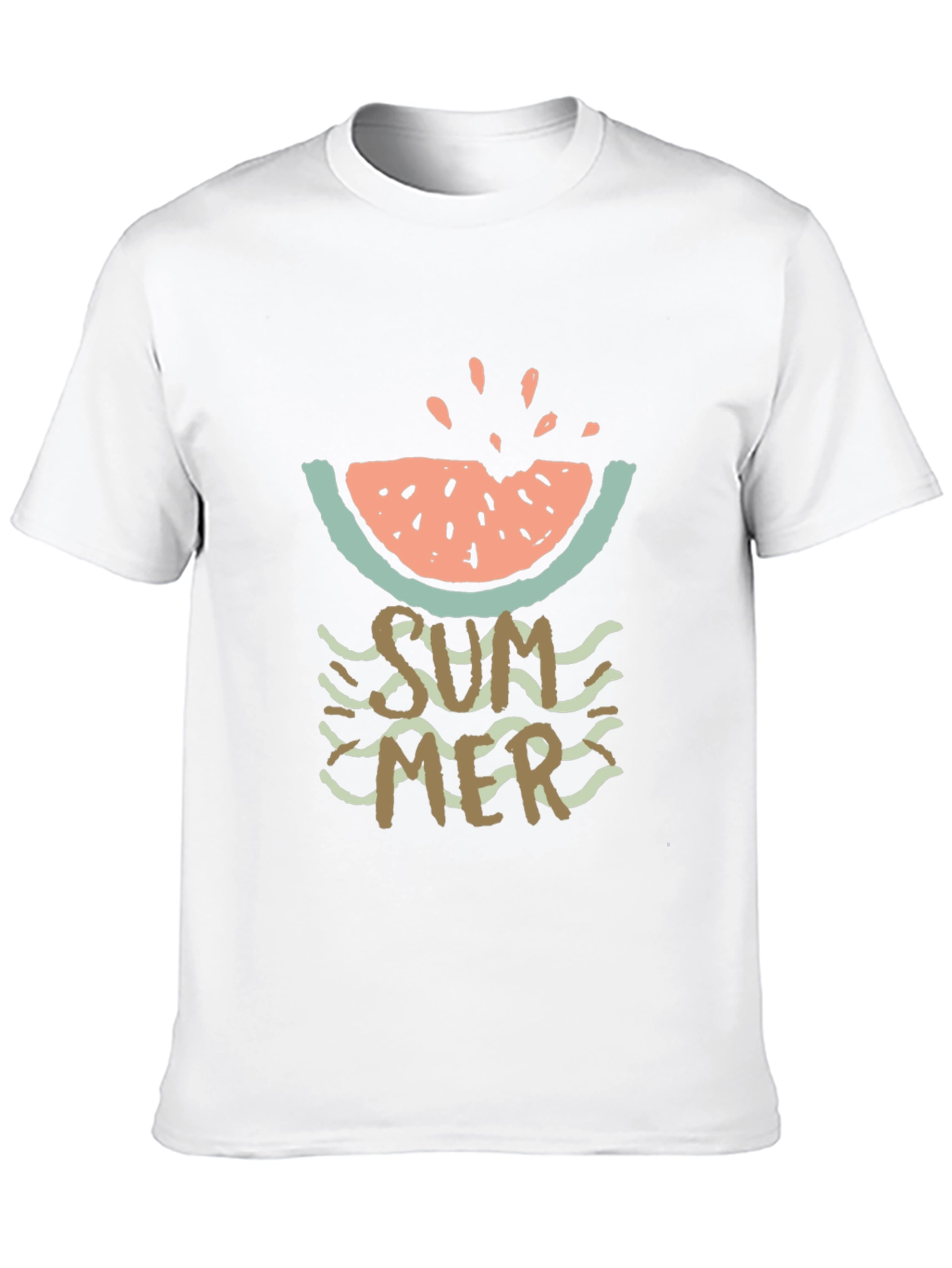 Summer Watermelon Graphic Tee - Casual Mens T-Shirt