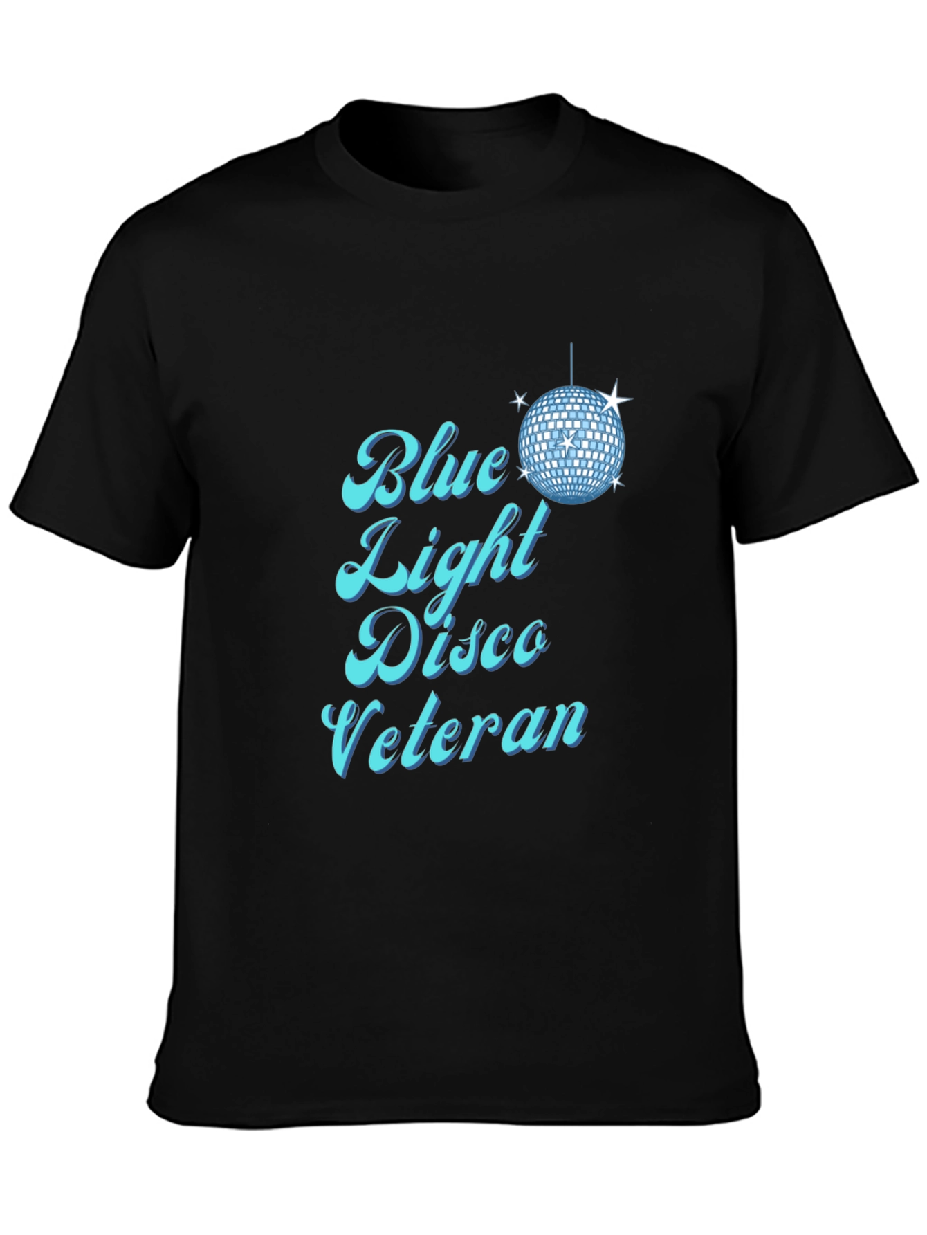 Blue Light Disco Veteran Black T-Shirt