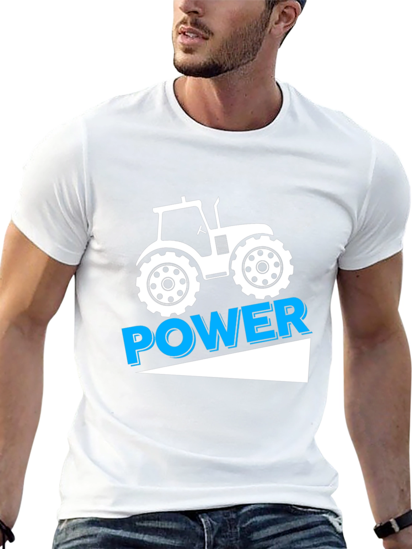 Tractor Power Graphic Tee - Black Cotton T-Shirt
