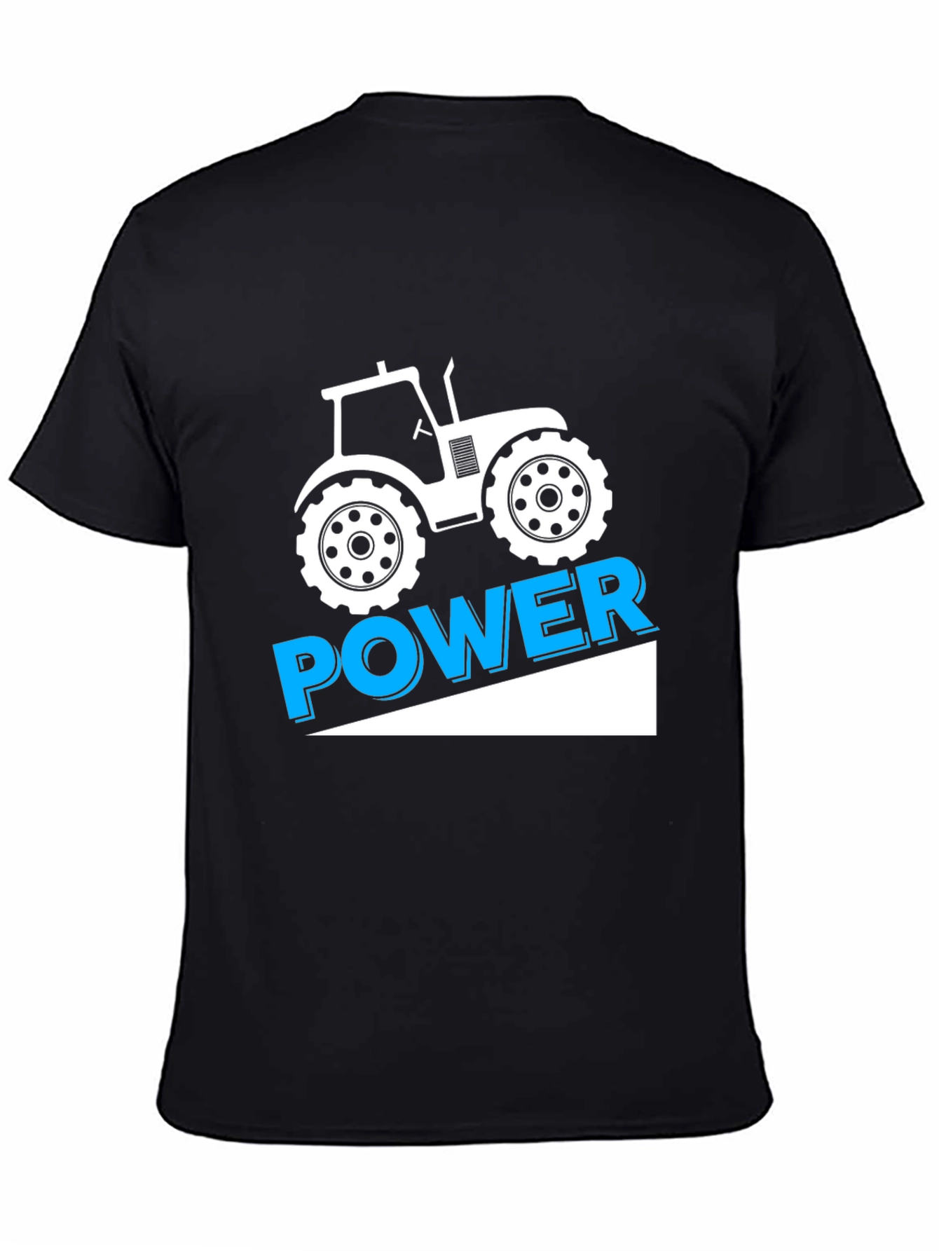 Tractor Power Graphic Tee - Black Cotton T-Shirt
