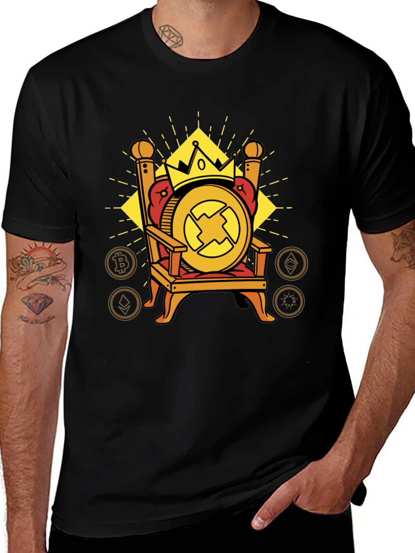 Crypto King T-Shirt - Bitcoin Ethereum and More