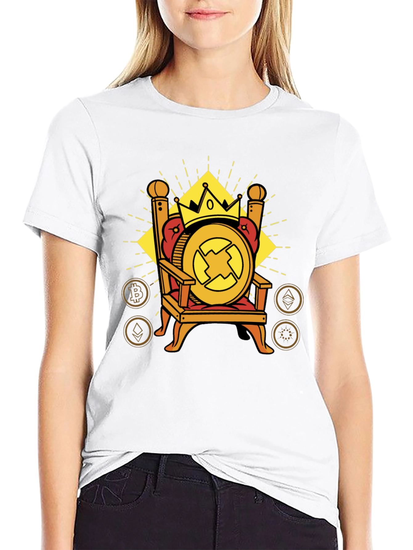 Crypto King T-Shirt - Bitcoin Ethereum and More