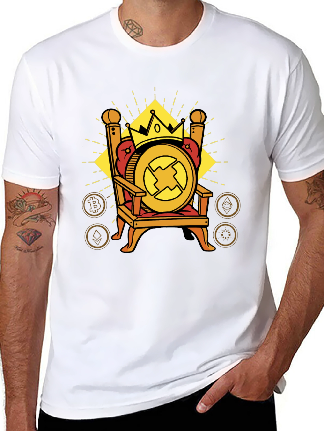 Crypto King T-Shirt - Bitcoin Ethereum and More