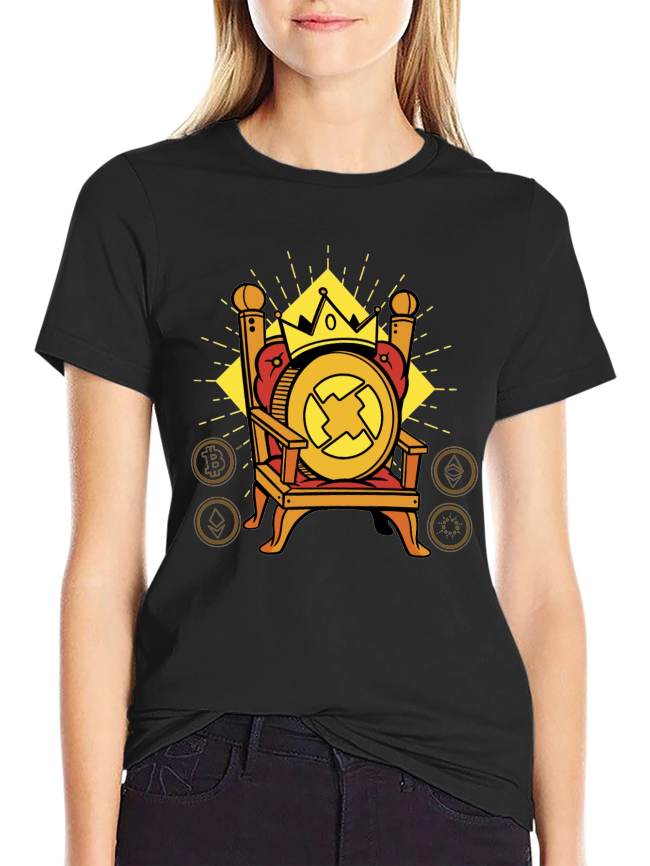Crypto King T-Shirt - Bitcoin Ethereum and More