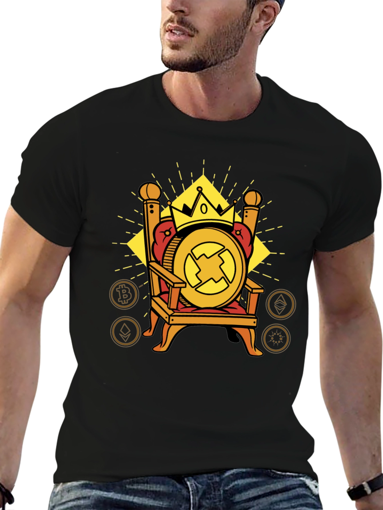 Crypto King T-Shirt - Bitcoin Ethereum and More