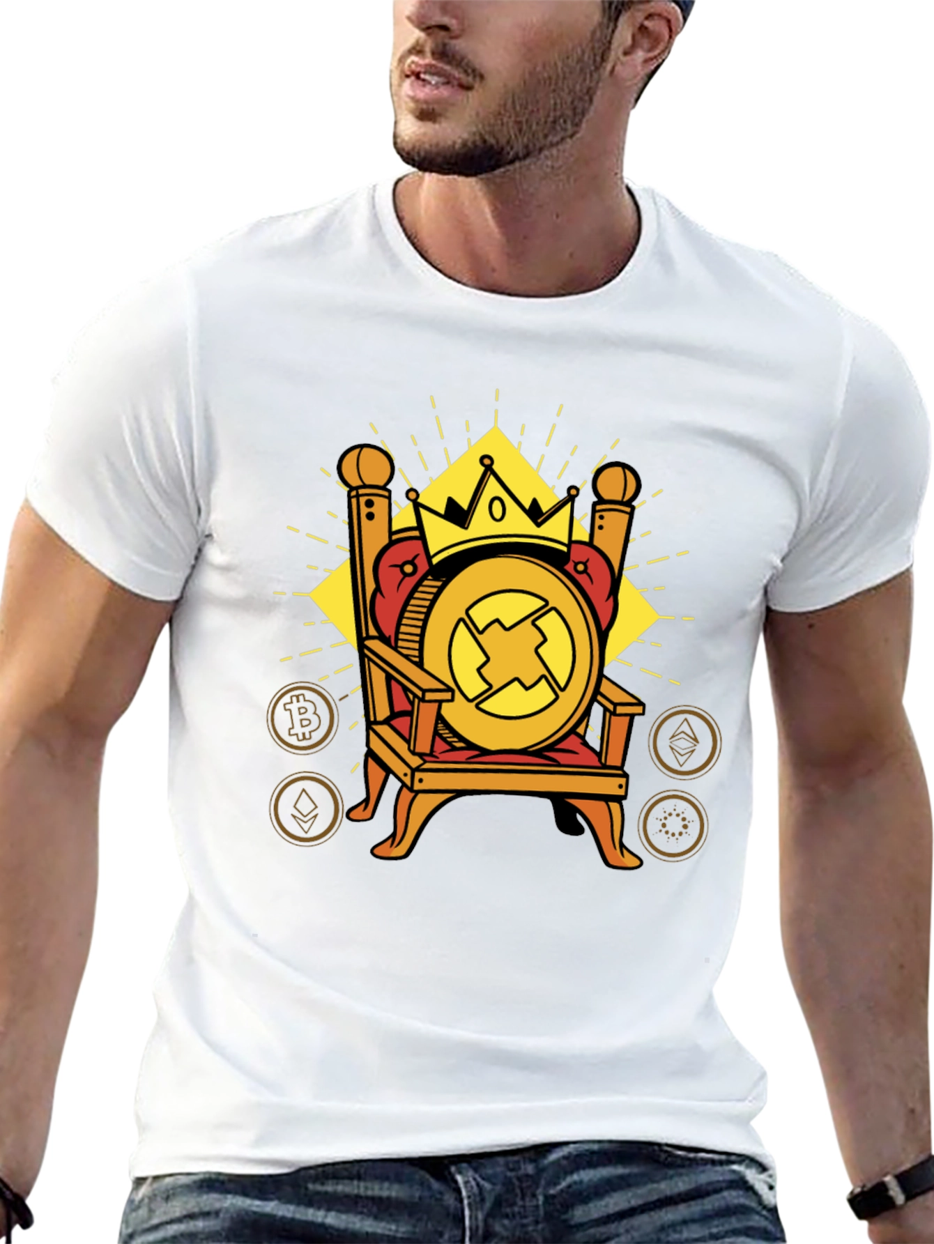 Crypto King T-Shirt - Bitcoin Ethereum and More
