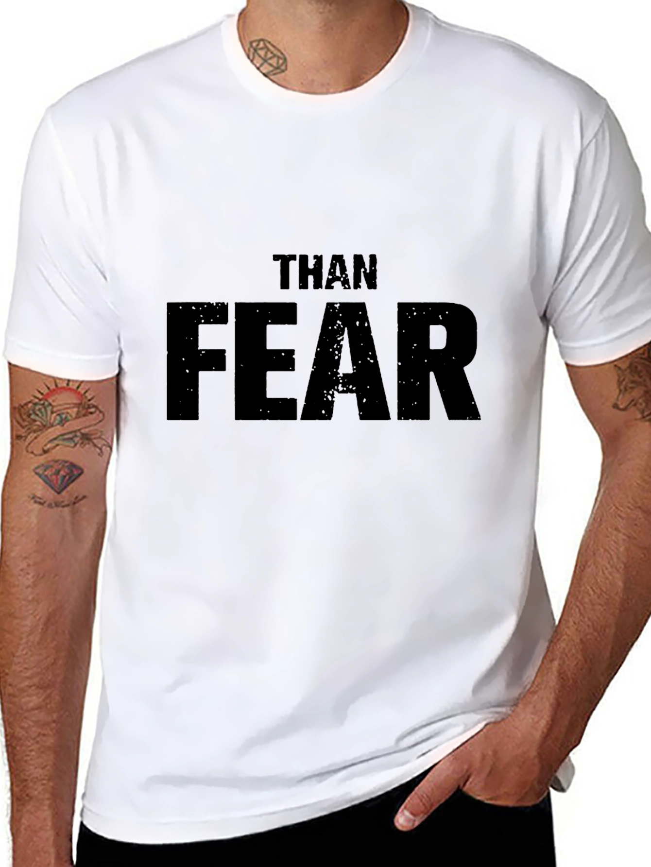 Than Fear Graphic Tee - Motivational Mens T-Shirt