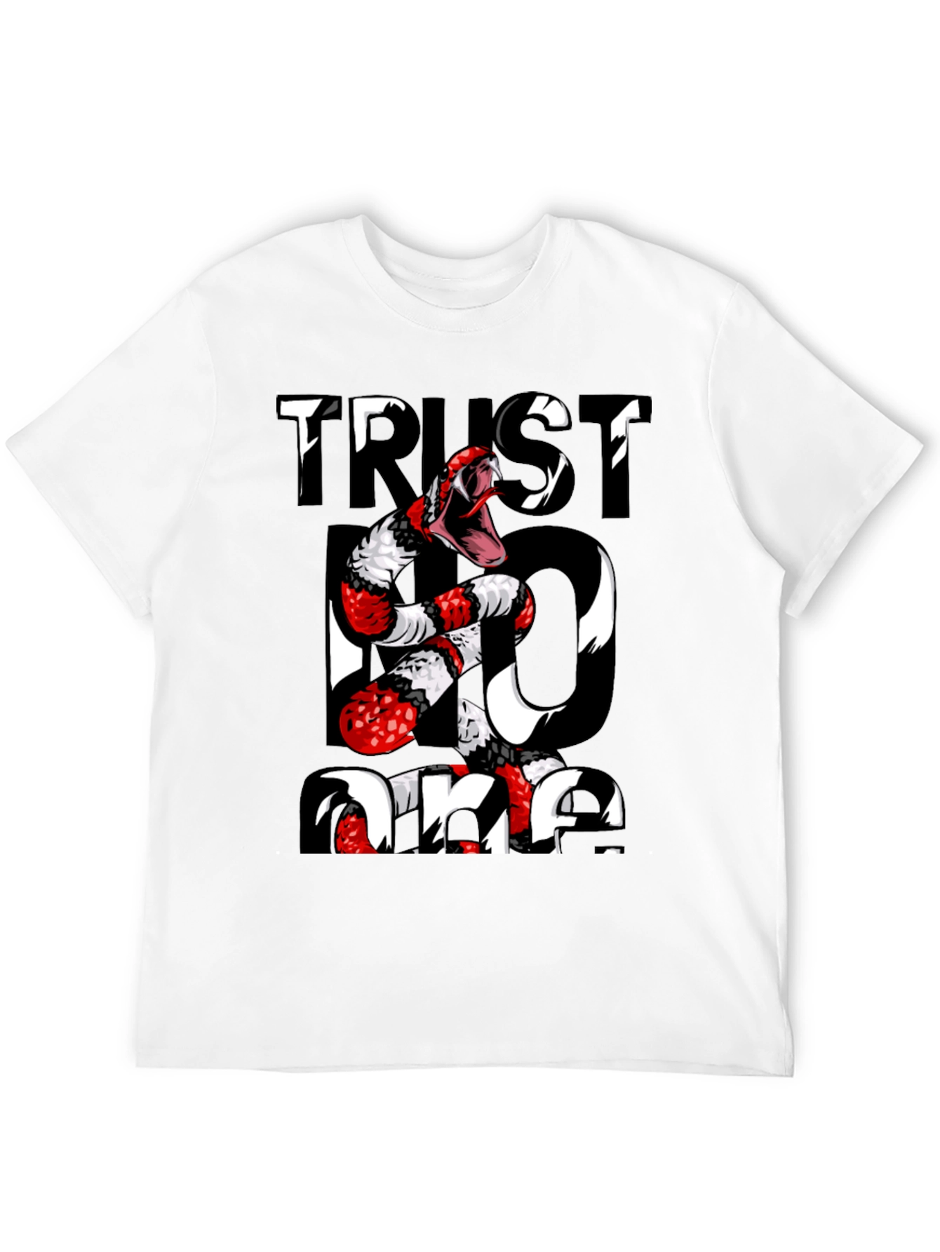 Trust No One Snake Graphic Tee - Black
