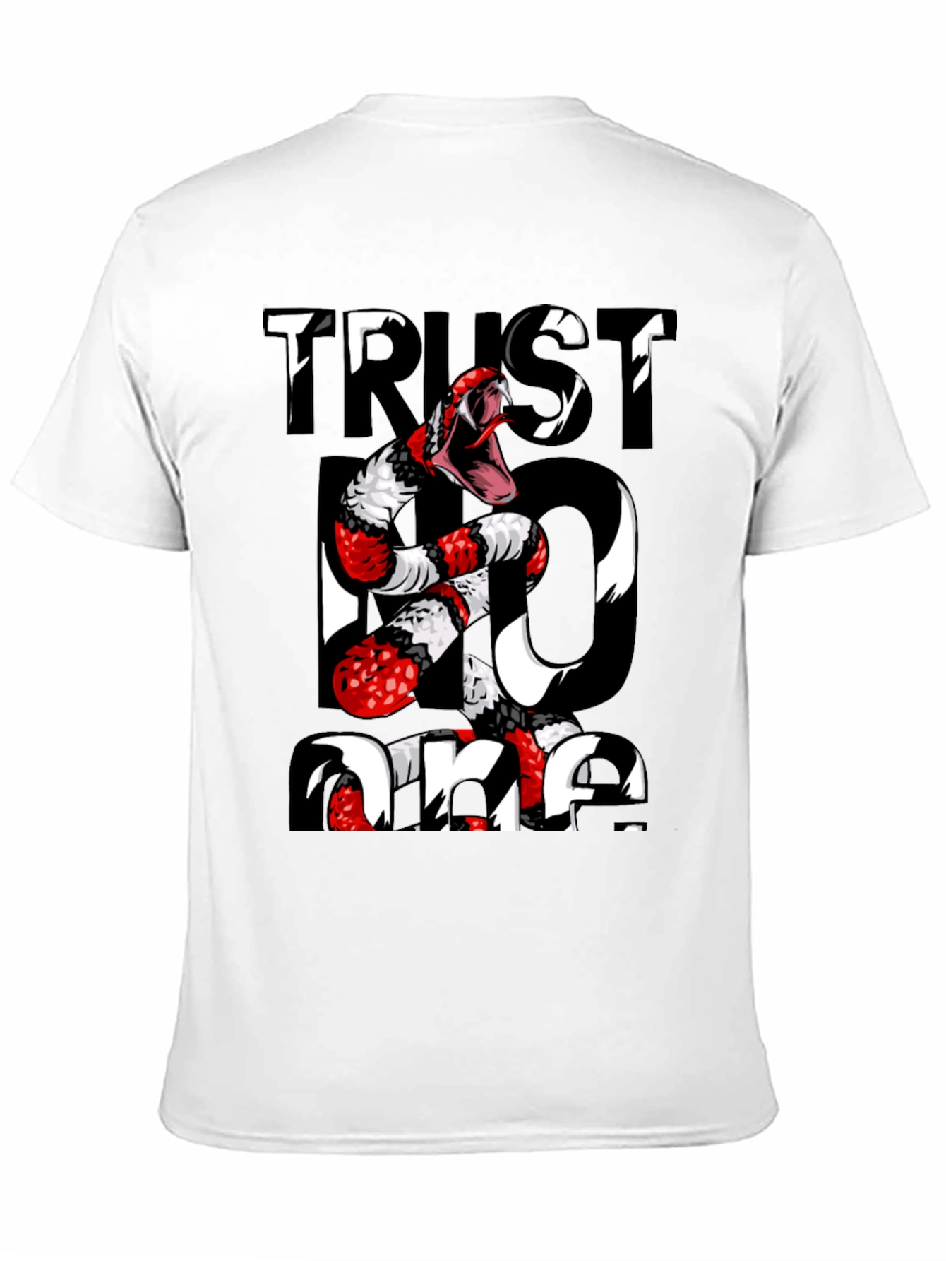 Trust No One Snake Graphic Tee - Black
