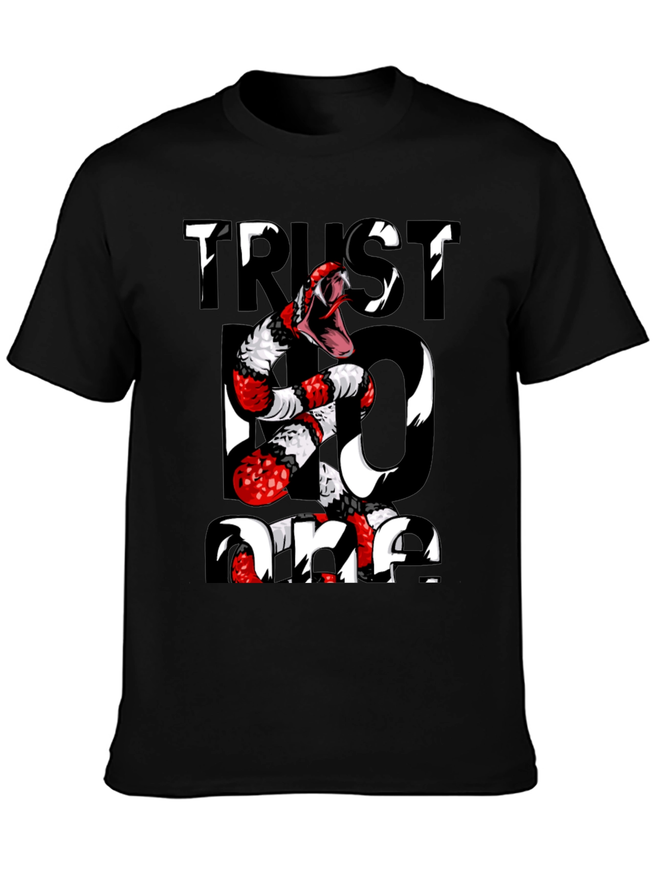 Trust No One Snake Graphic Tee - Black