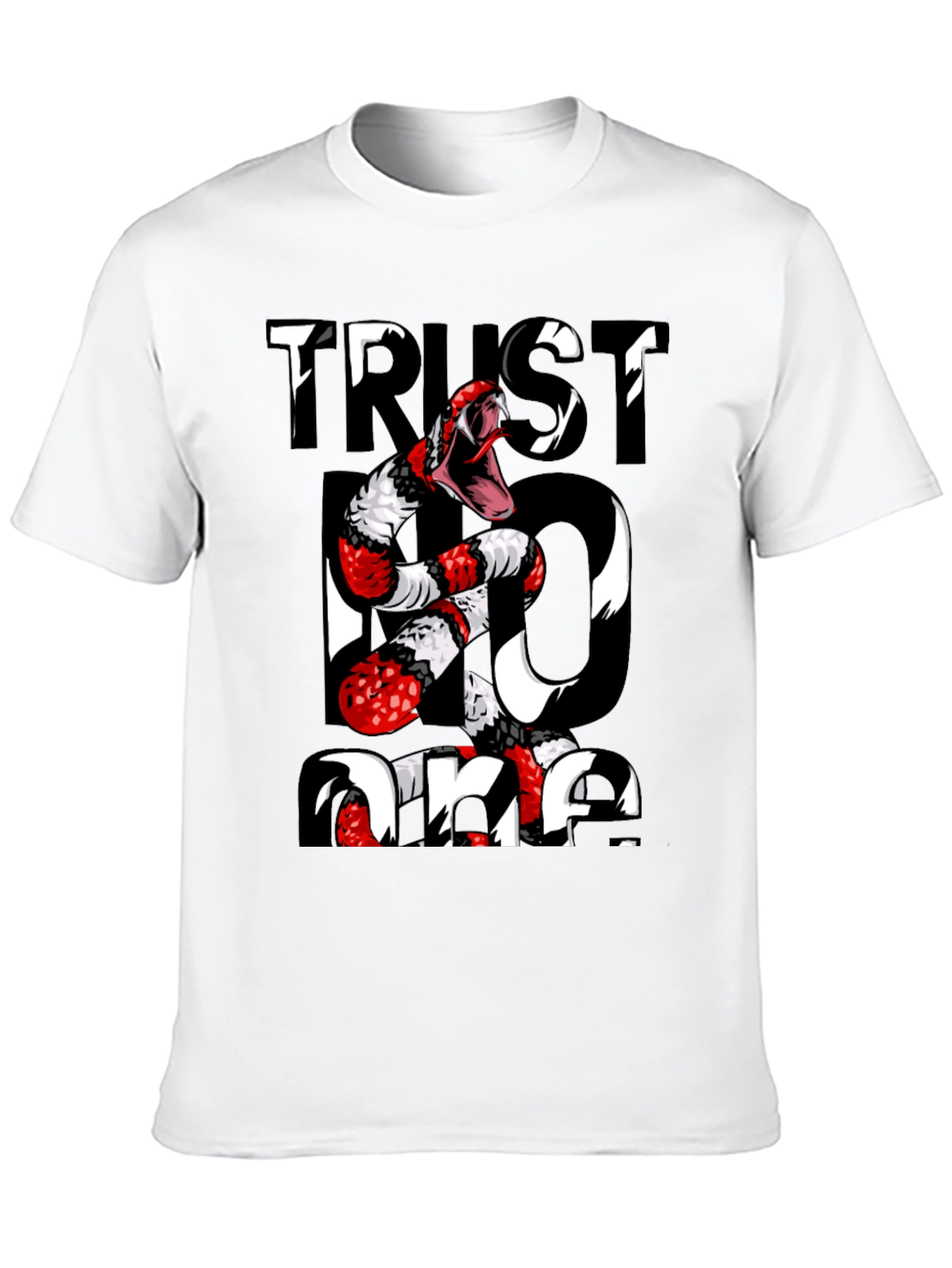 Trust No One Snake Graphic Tee - Black