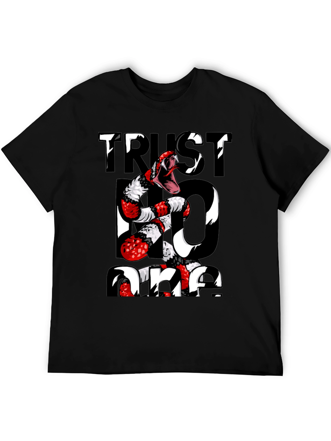 Trust No One Snake Graphic Tee - Black