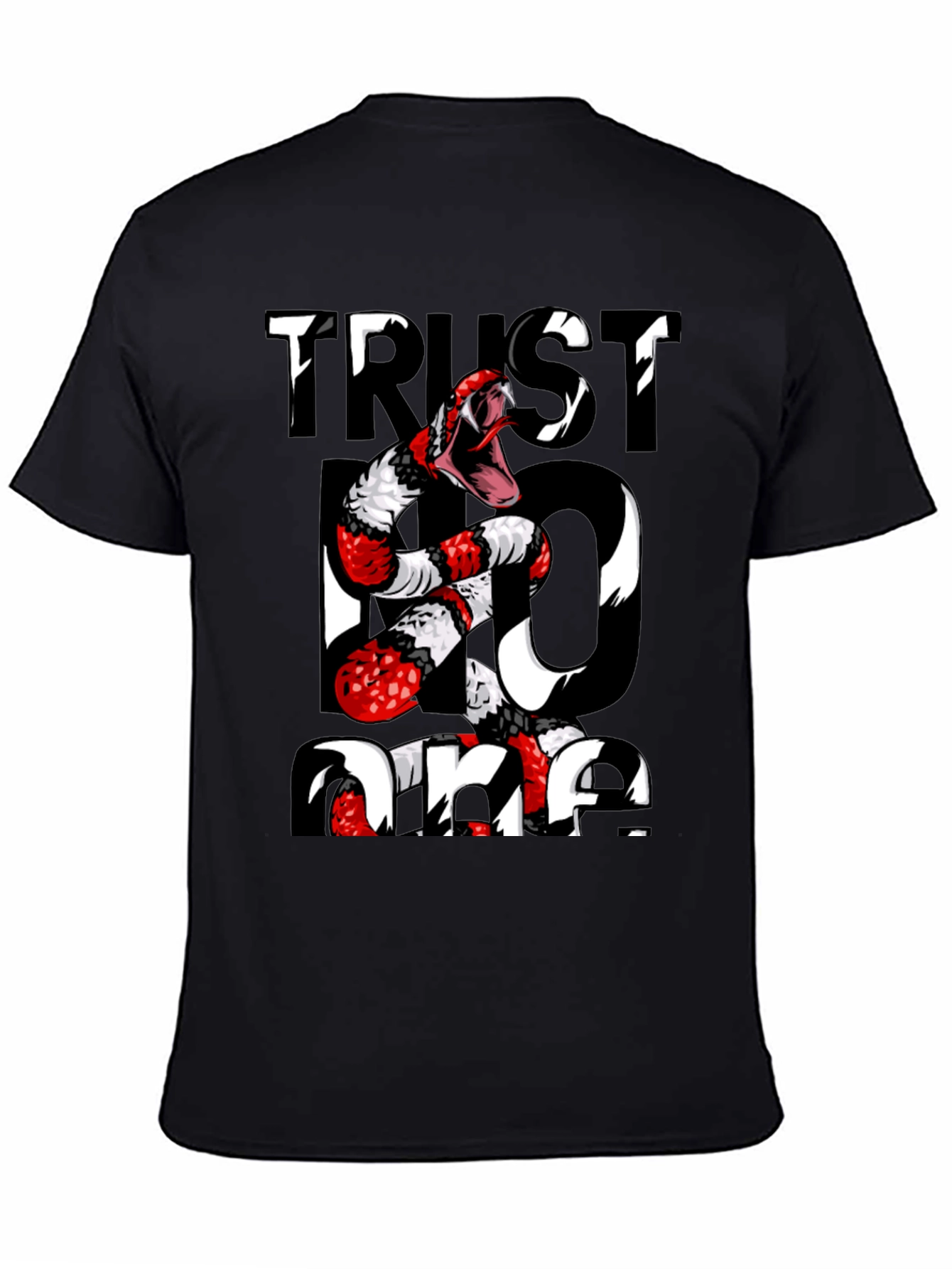 Trust No One Snake Graphic Tee - Black