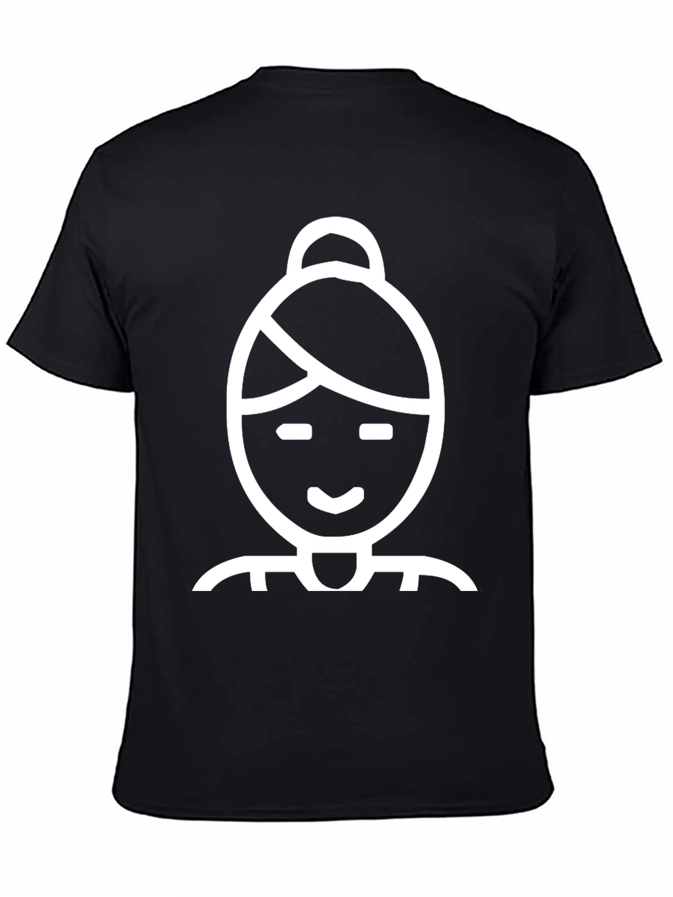 Black Tee with Woman Icon Graphic
