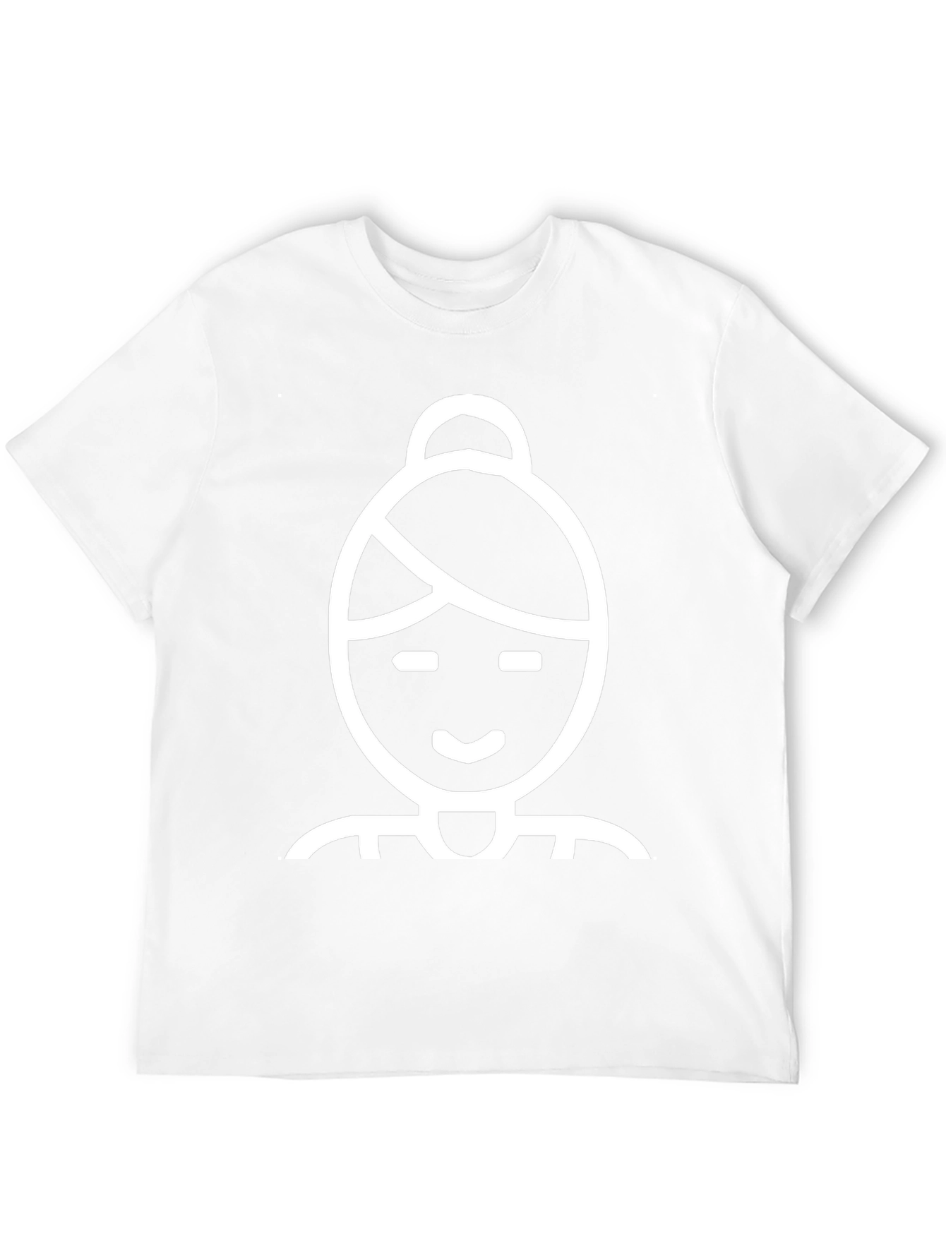 Black Tee with Woman Icon Graphic