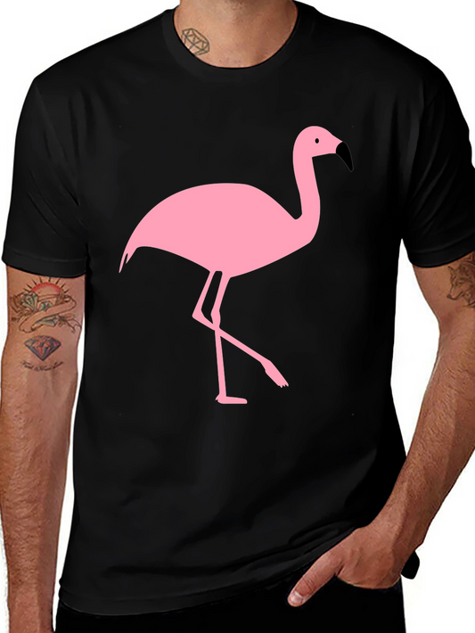 Black T-Shirt with Pink Flamingo Graphic