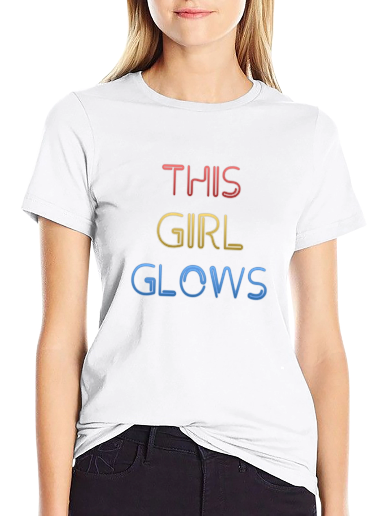 This Girl Glows Black Graphic Tee