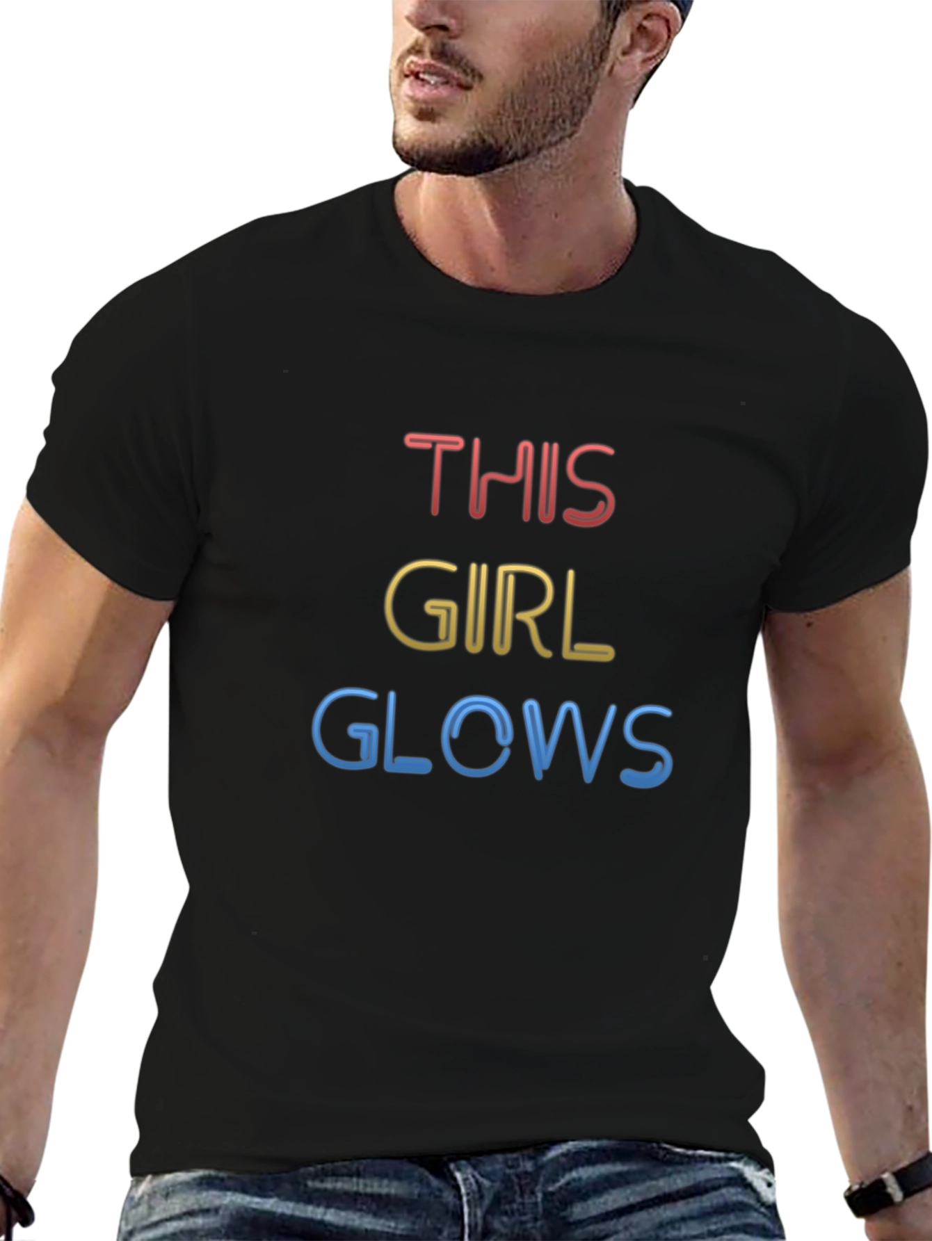 This Girl Glows Black Graphic Tee