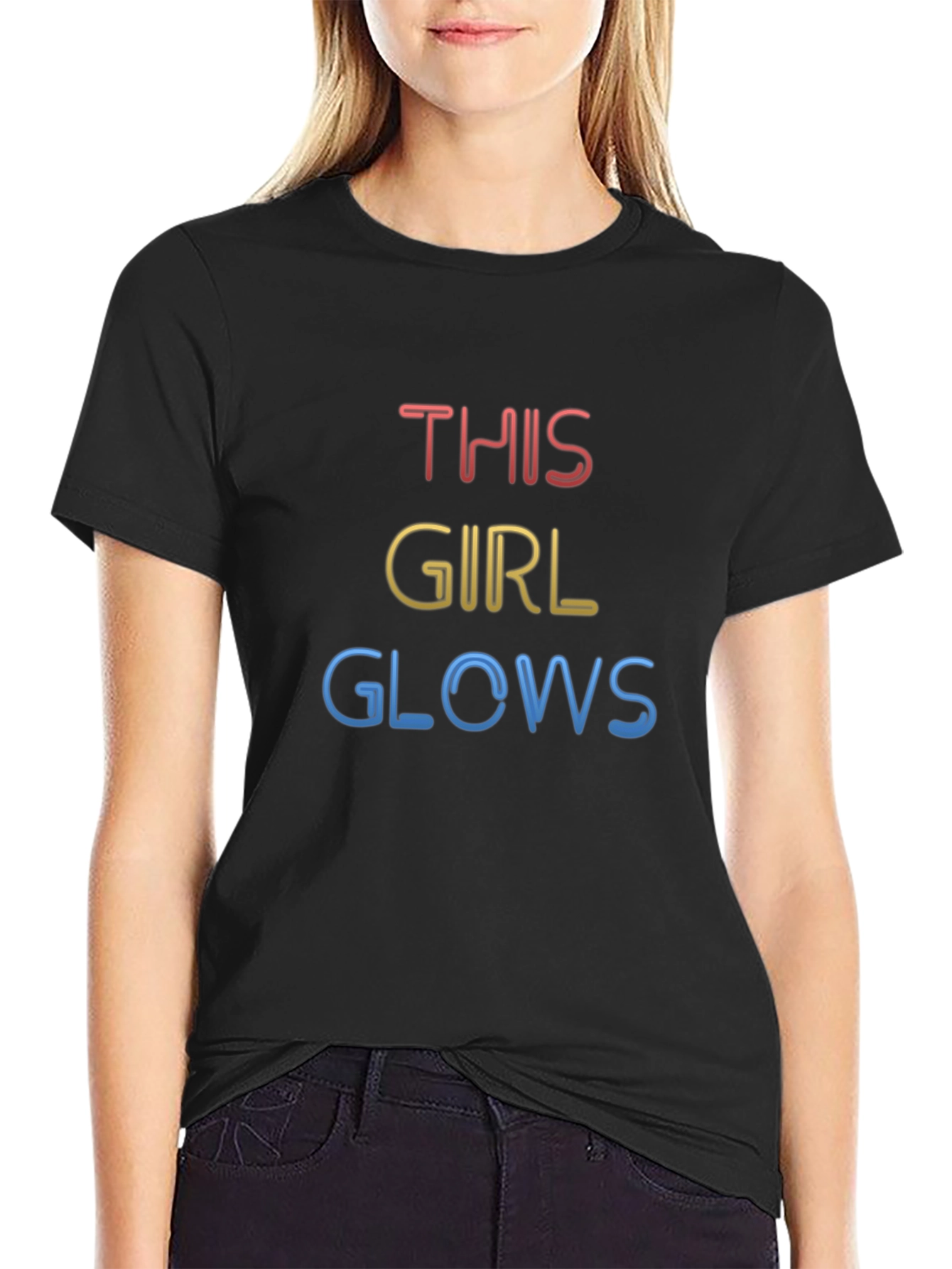 This Girl Glows Black Graphic Tee