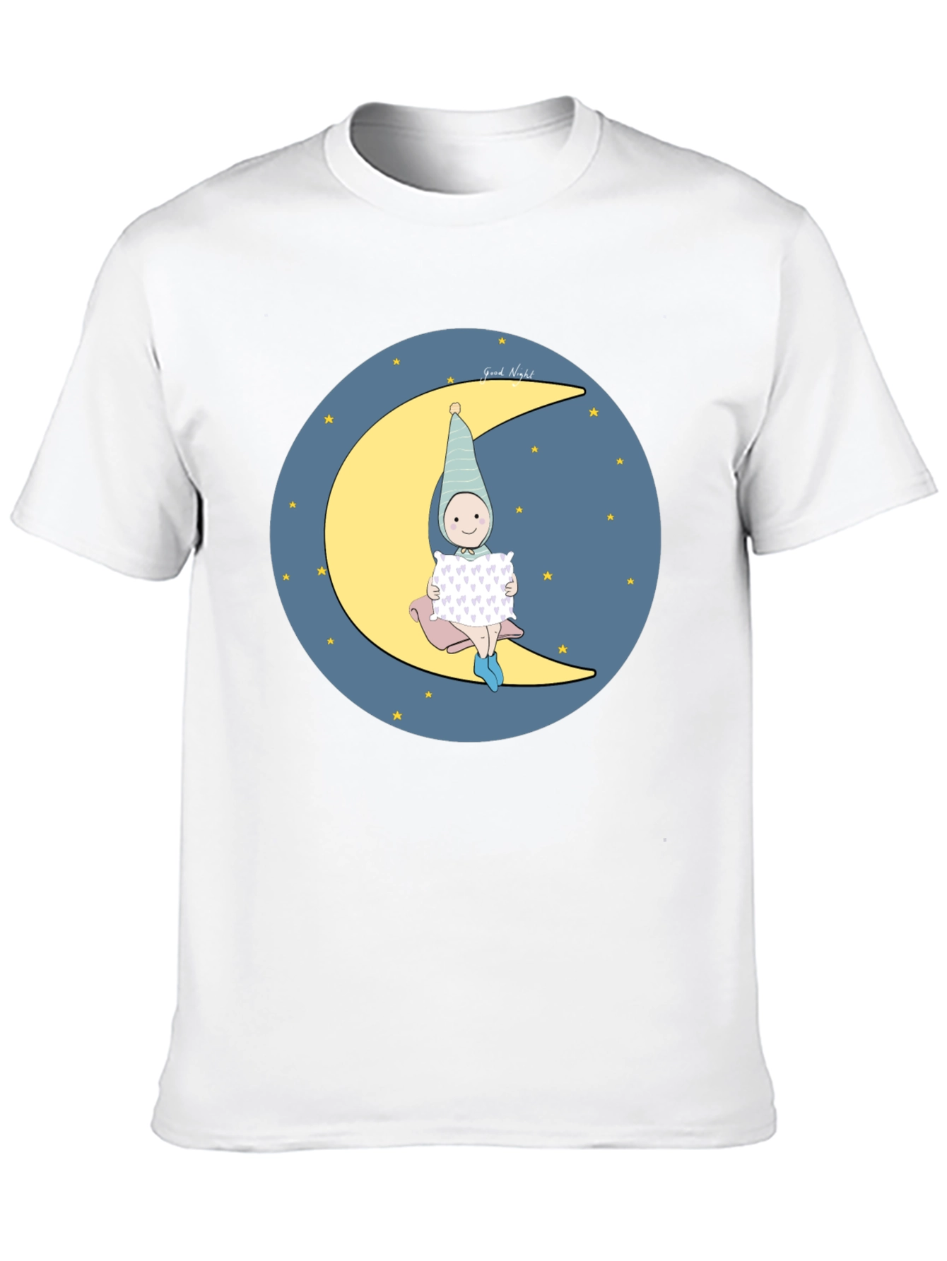 Sleepy Moon Kid Graphic Tee - Black