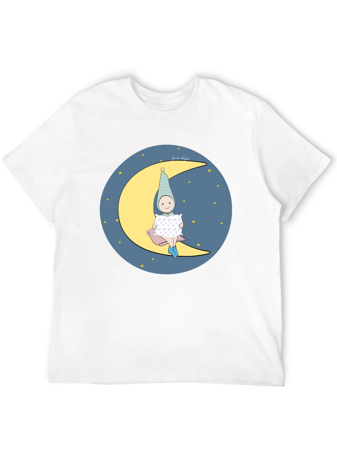 Sleepy Moon Kid Graphic Tee - Black