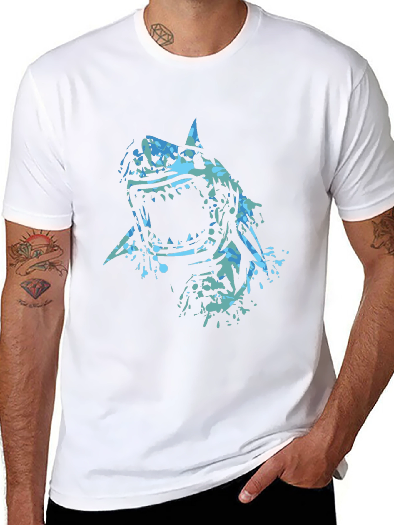Shark Graphic Black Tee