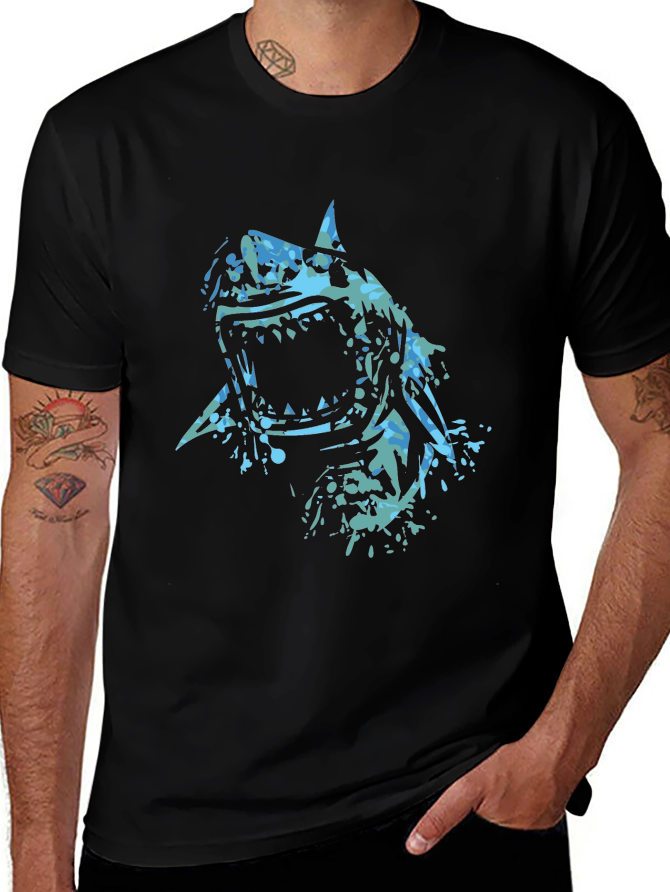 Shark Graphic Black Tee