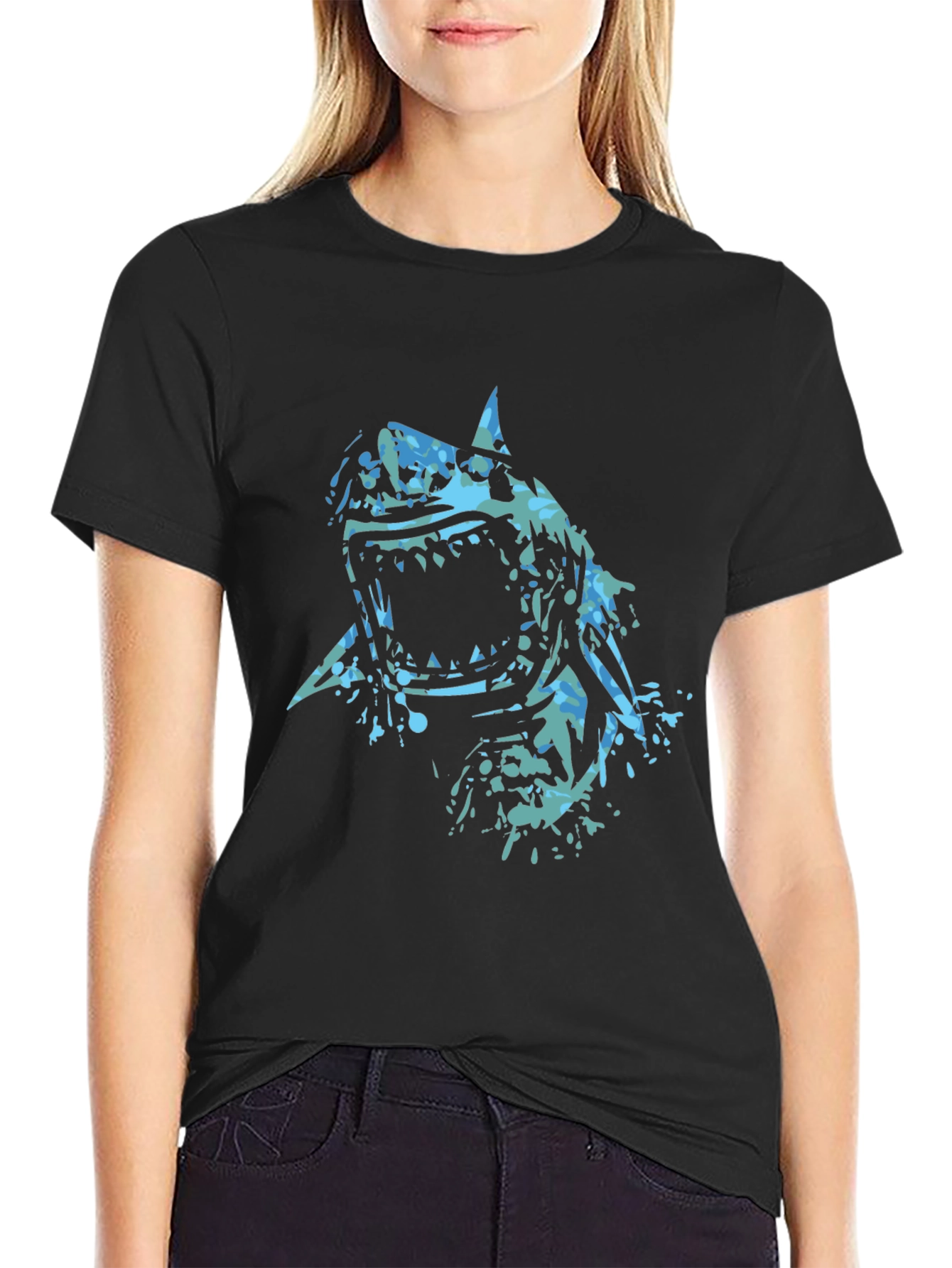 Shark Graphic Black Tee