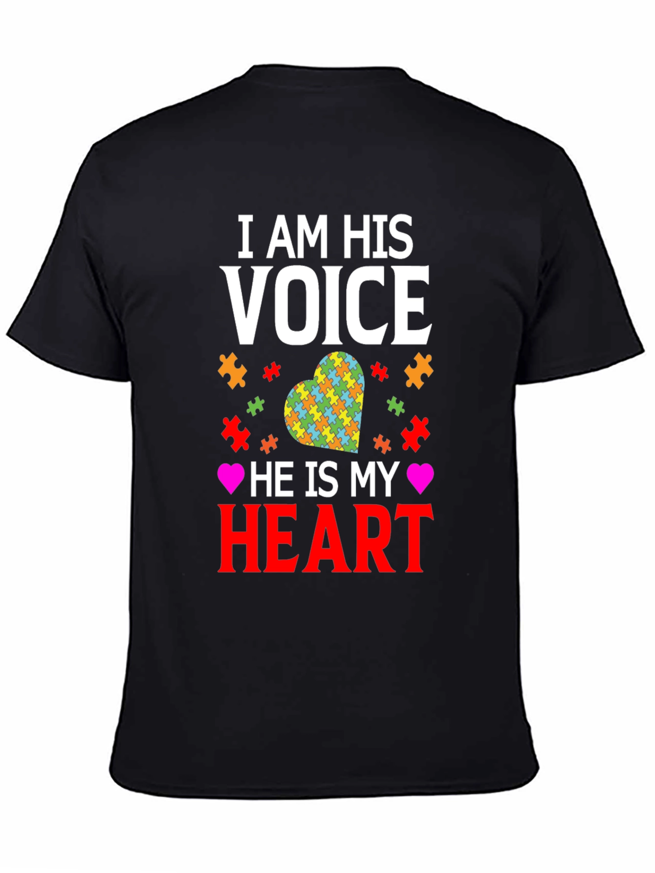 Autism Awareness T-Shirt I am His Voice Heart