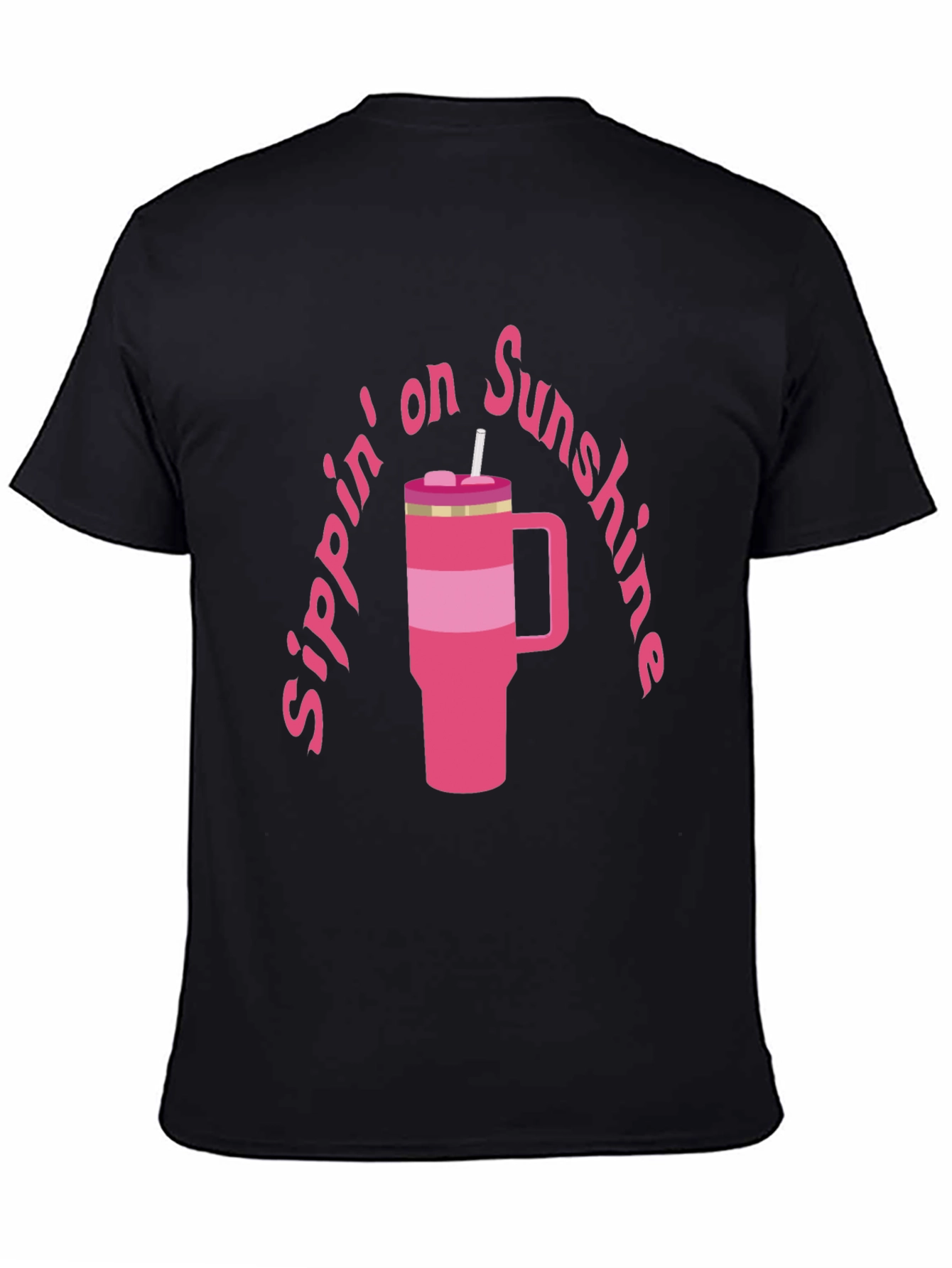 Sippin on Sunshine T-Shirt Pink Tumbler Graphic