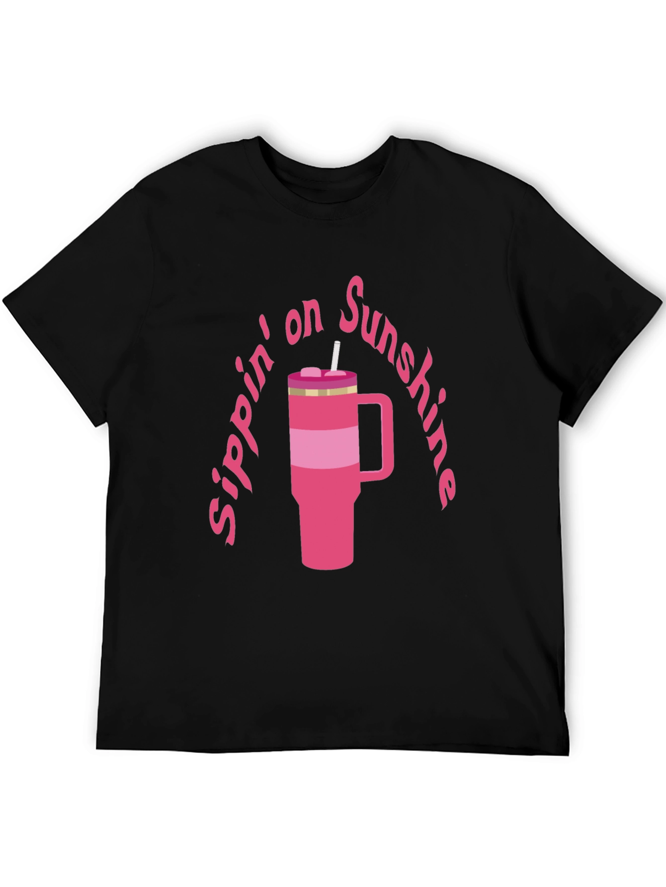 Sippin on Sunshine T-Shirt Pink Tumbler Graphic