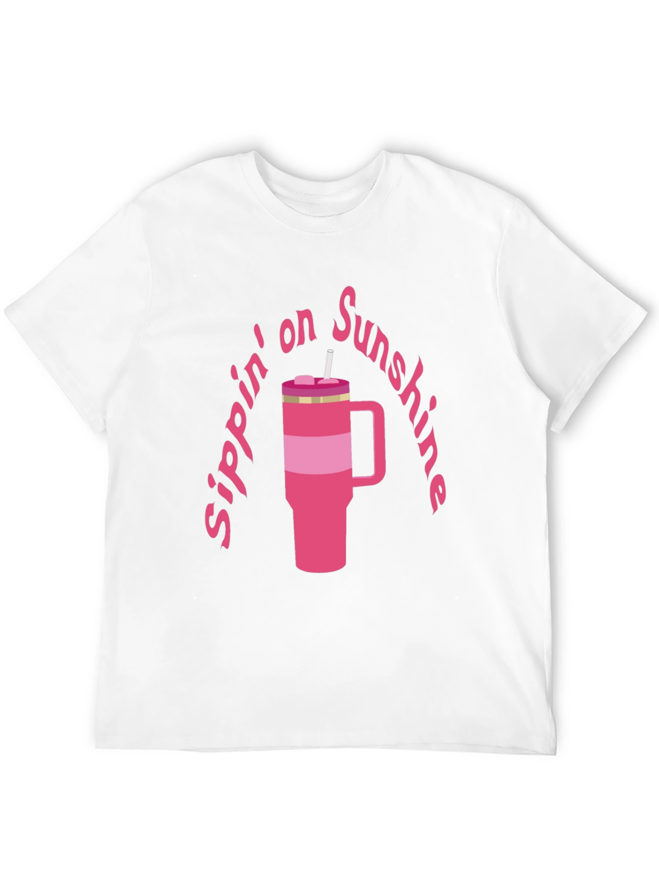 Sippin on Sunshine T-Shirt Pink Tumbler Graphic
