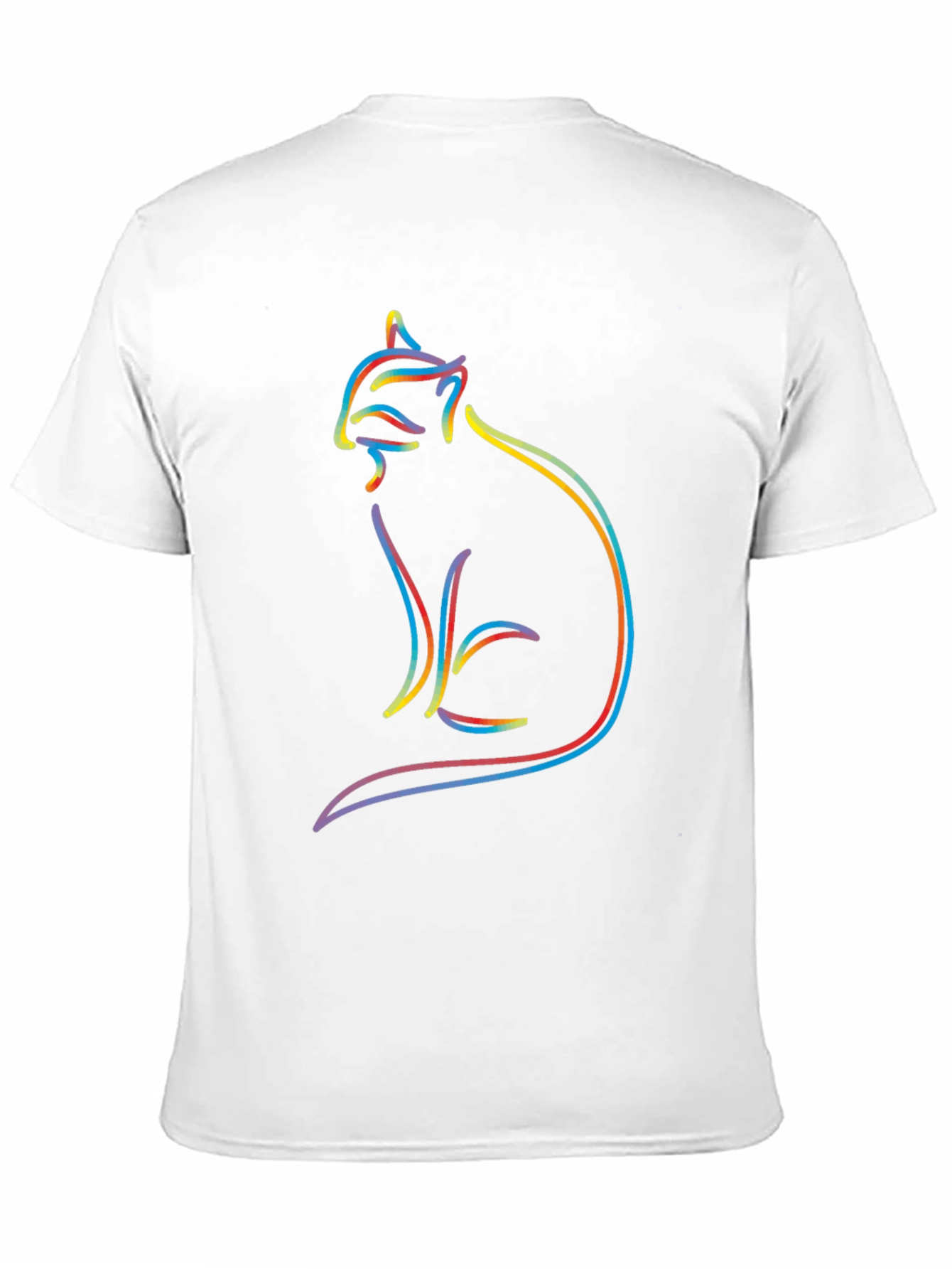 Abstract Cat Outline Graphic T-Shirt