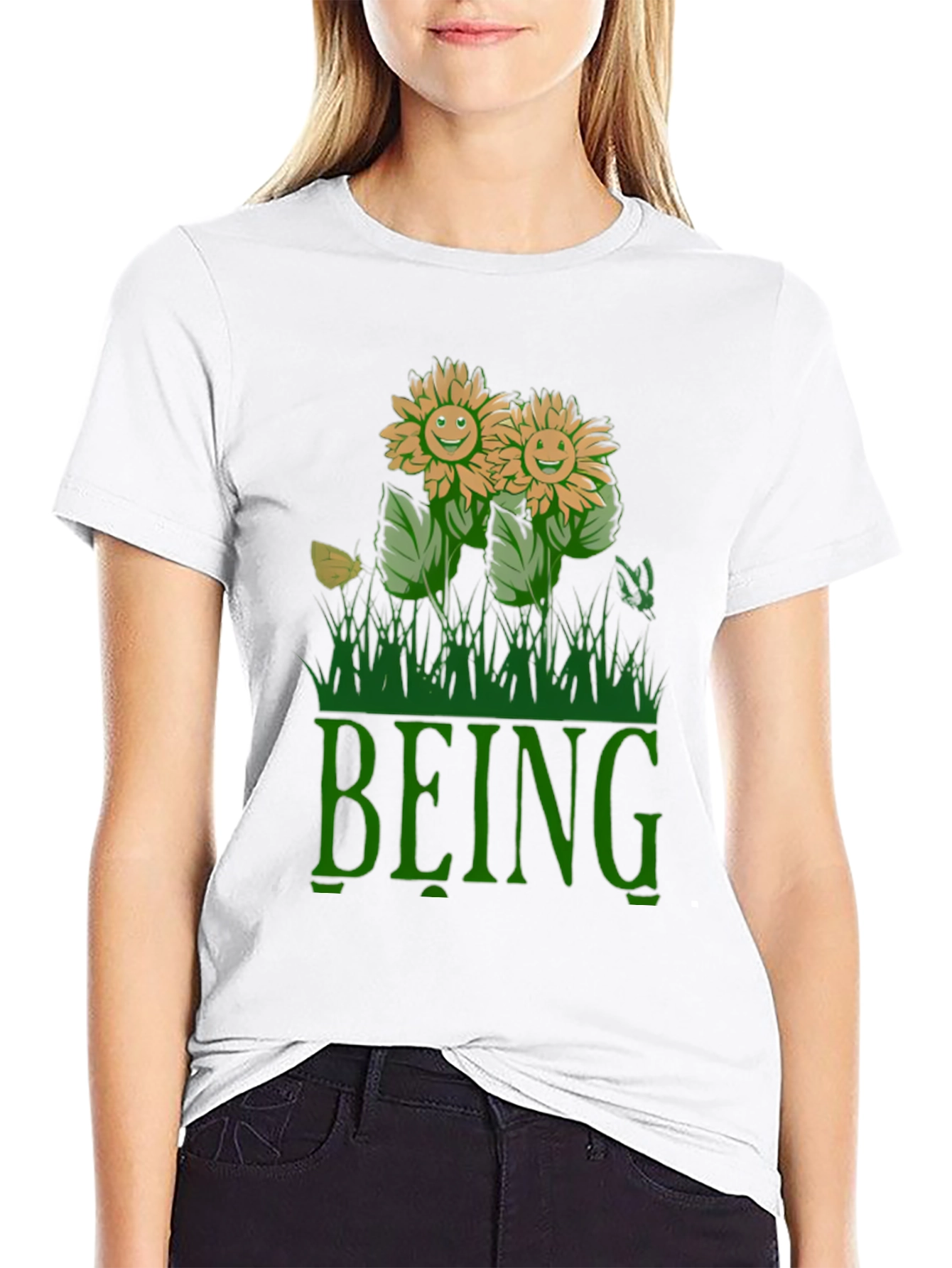 Being Sunflower Graphic T-Shirt - Black