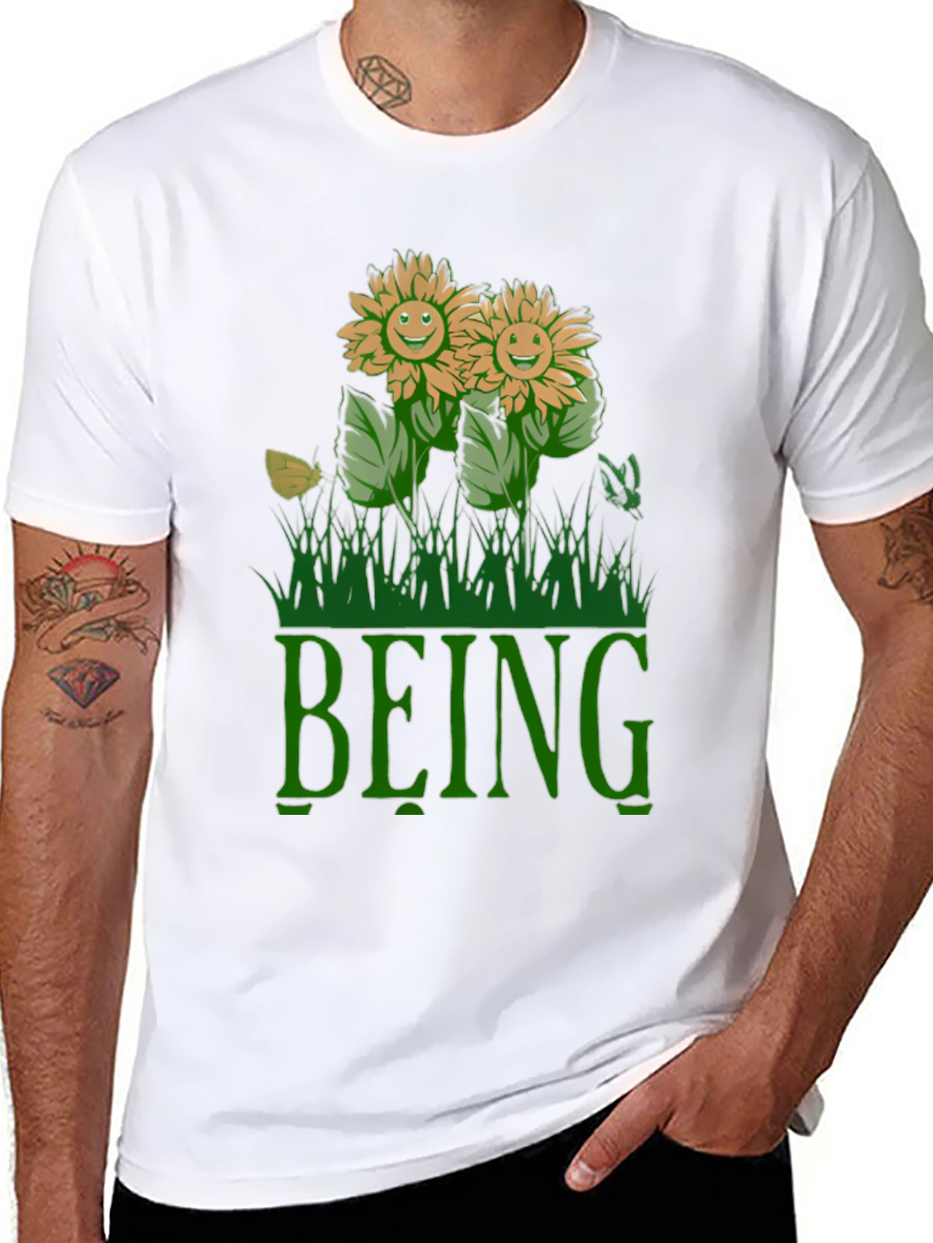Being Sunflower Graphic T-Shirt - Black