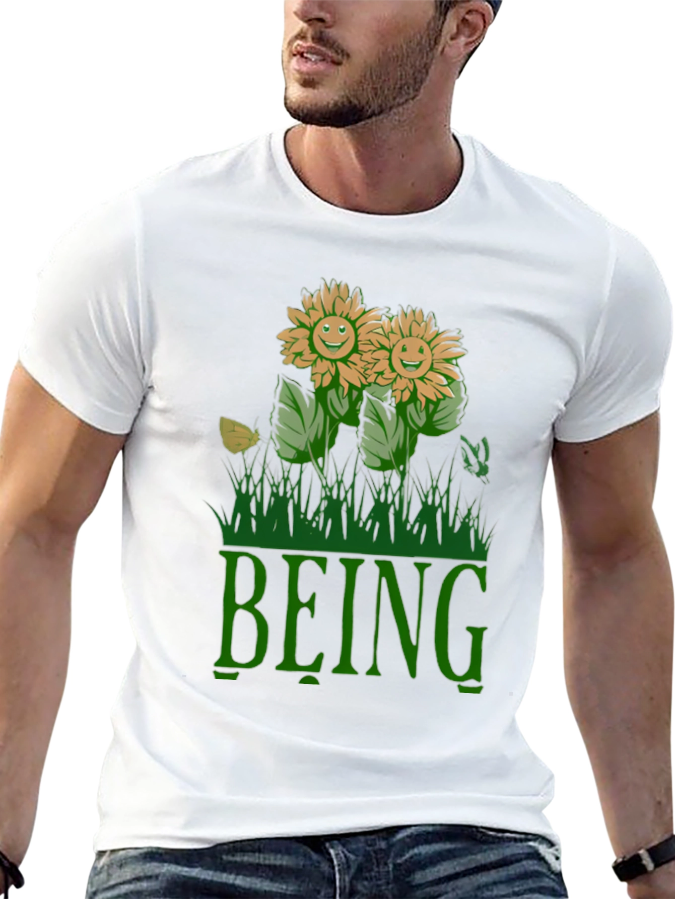 Being Sunflower Graphic T-Shirt - Black