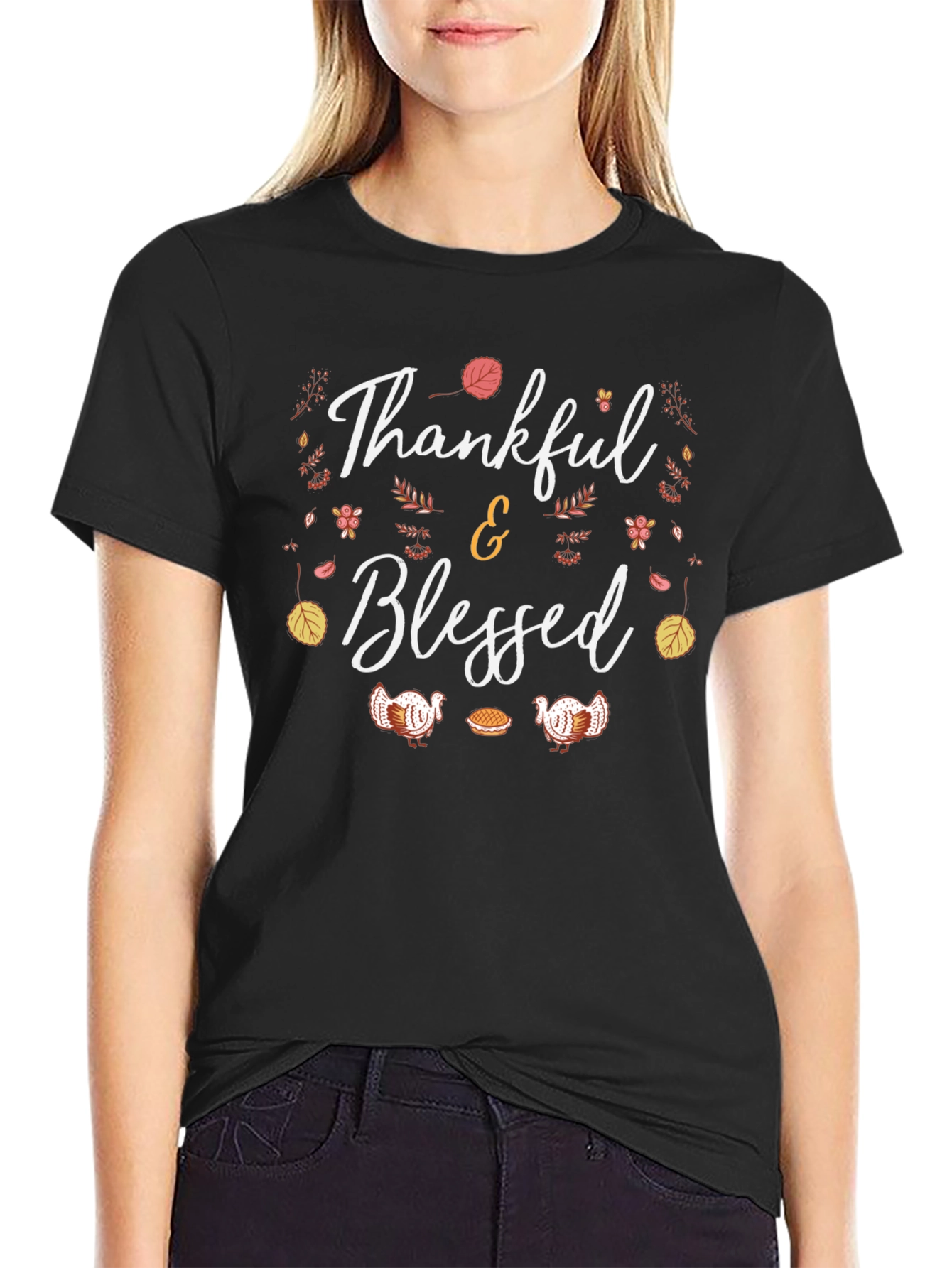 Thankful & Blessed Thanksgiving T-Shirt