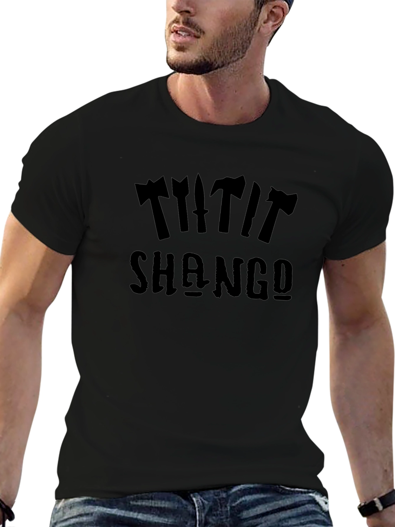 TITI SHANGO Black Graphic Tee