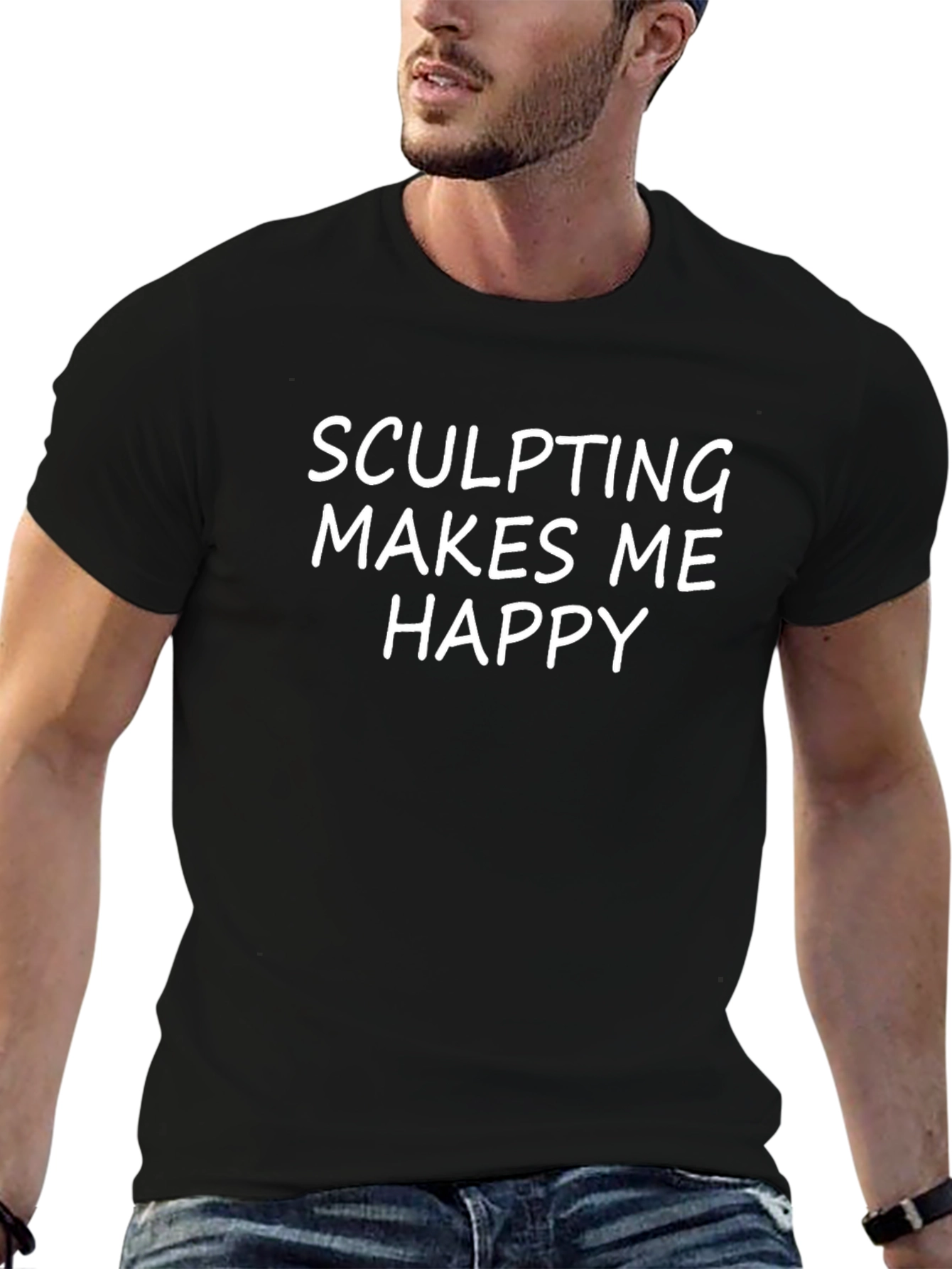 Sculpting Makes Me Happy T-Shirt - Black Cotton Tee