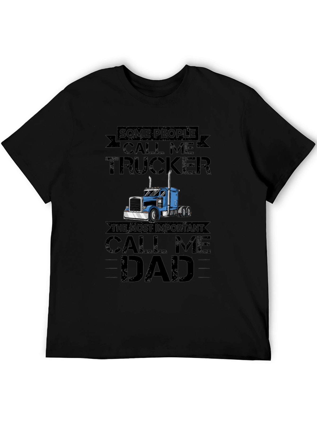 Trucker Dad Graphic Tee - Black
