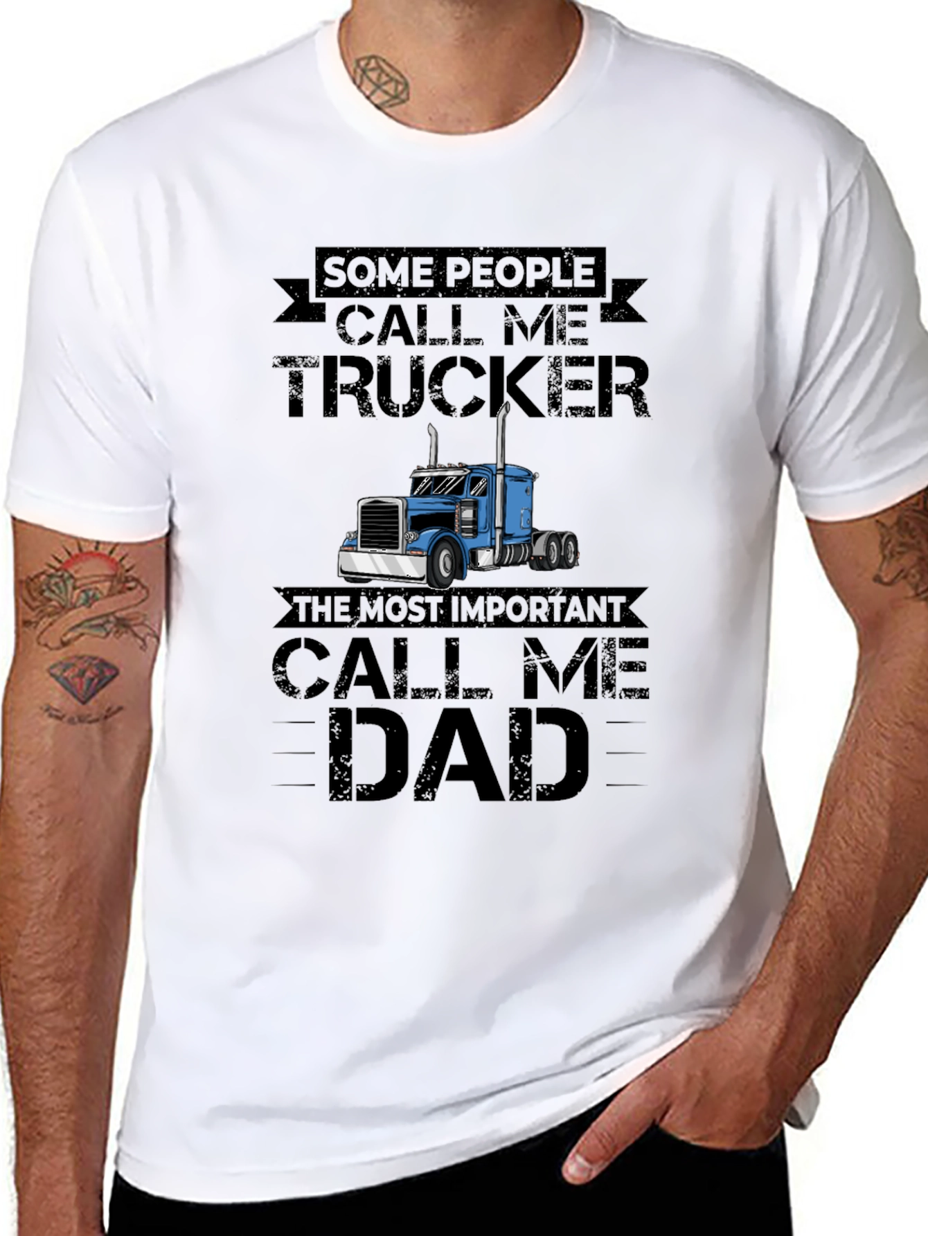 Trucker Dad Graphic Tee - Black