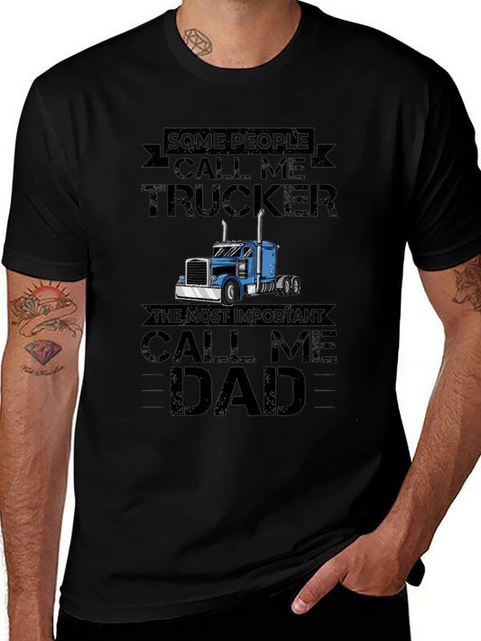 Trucker Dad Graphic Tee - Black