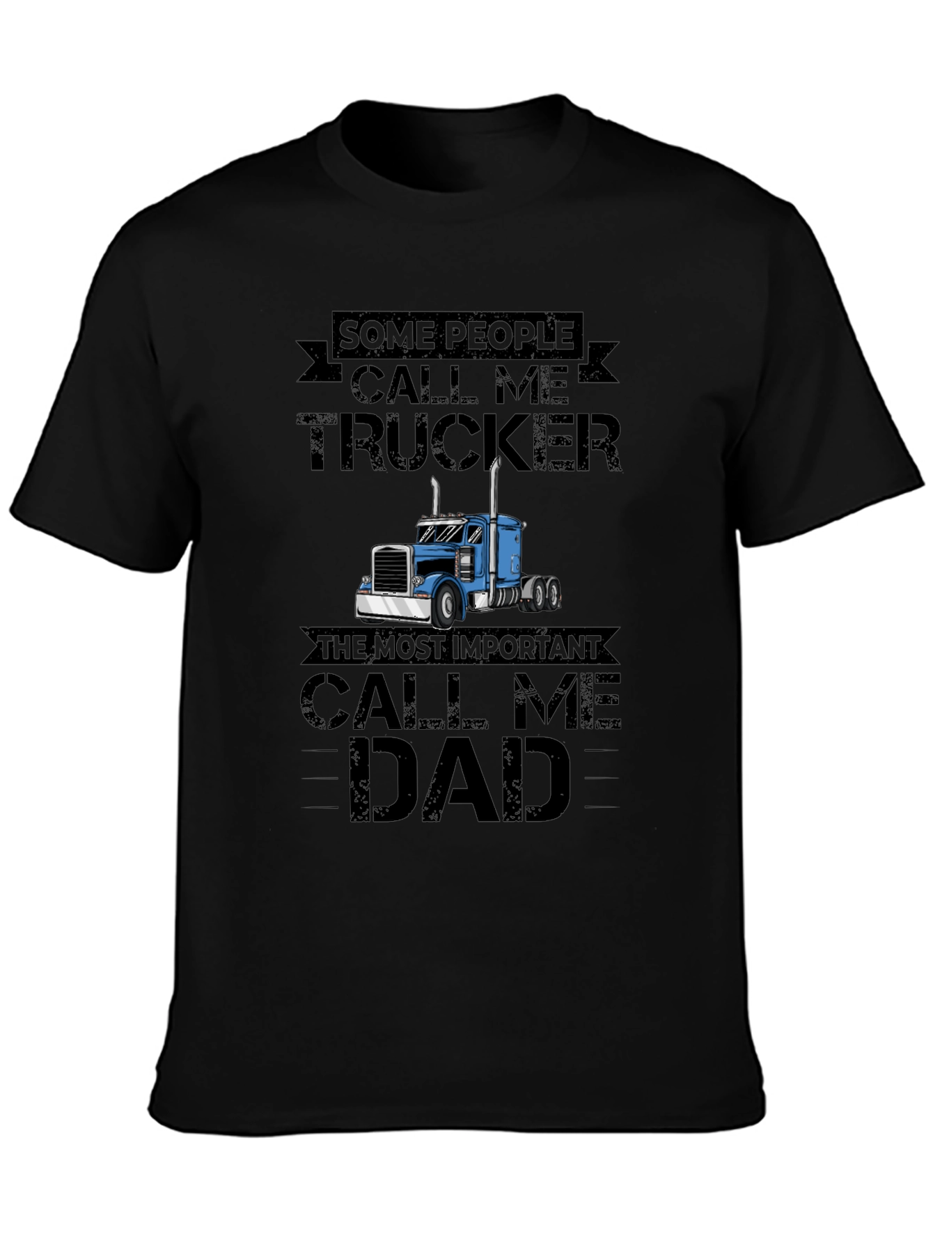 Trucker Dad Graphic Tee - Black